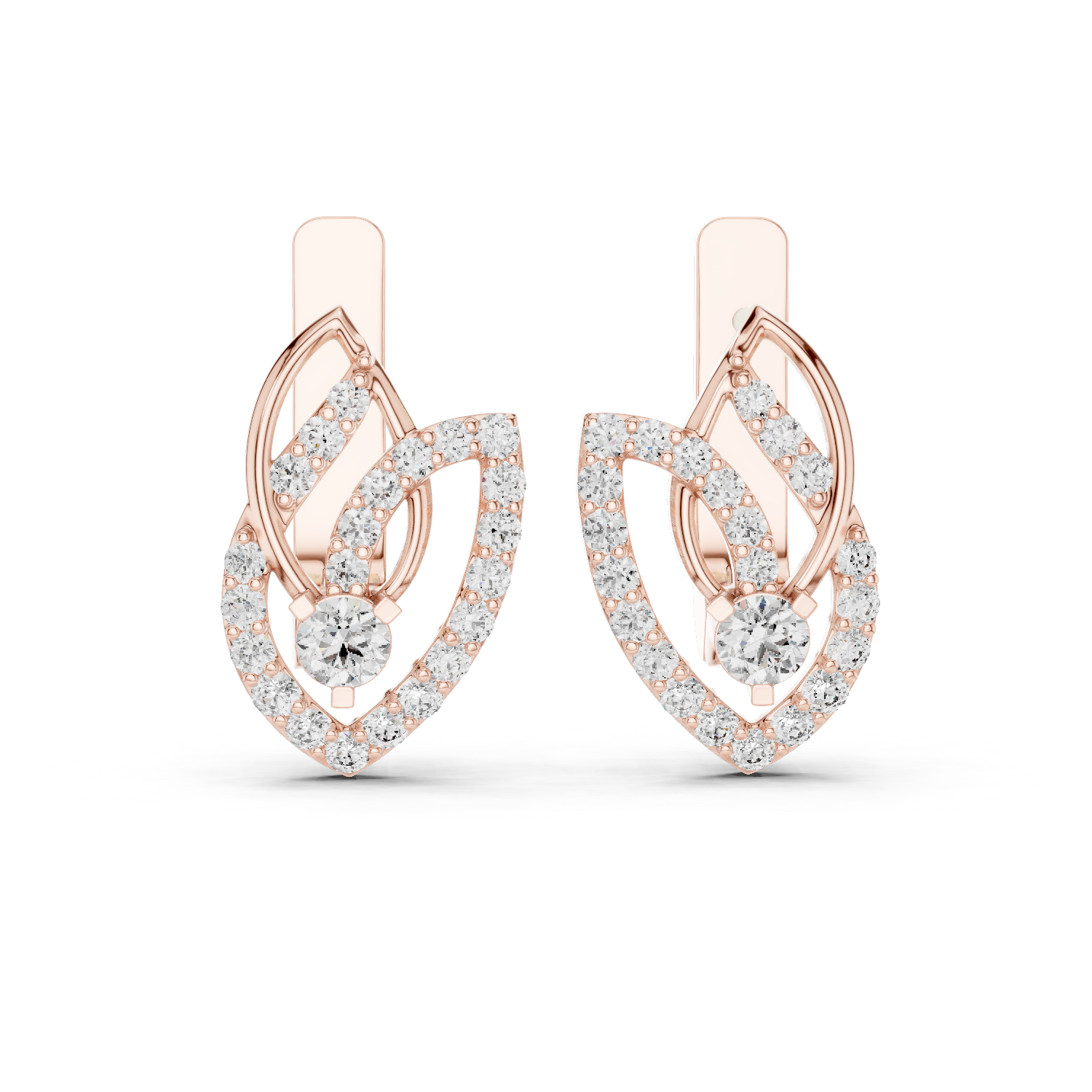 0.54 Cts Round Cut Lab Grown Diamond Earrings Tops ER-13