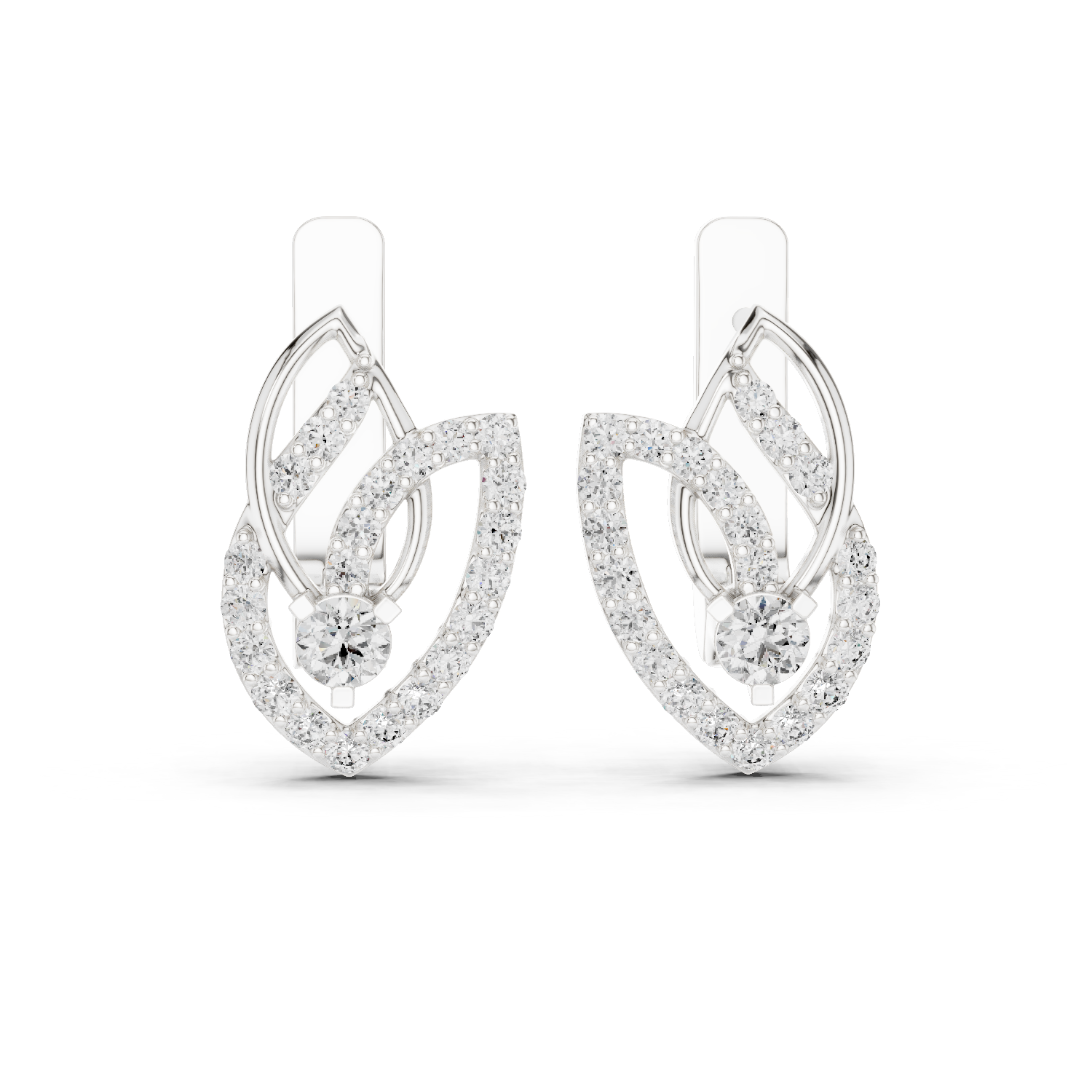 0.54 Cts Round Cut Lab Grown Diamond Earrings Tops ER-13