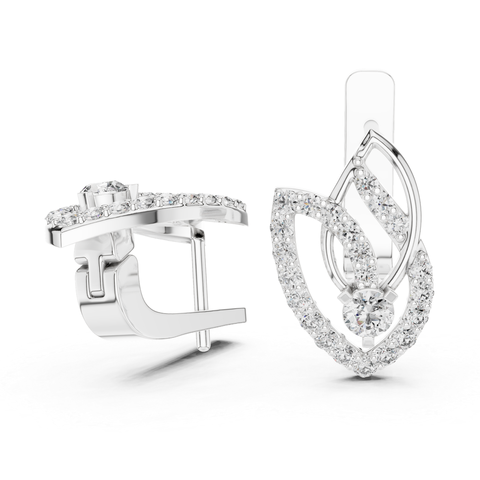 0.54 Cts Round Cut Lab Grown Diamond Earrings Tops ER-13