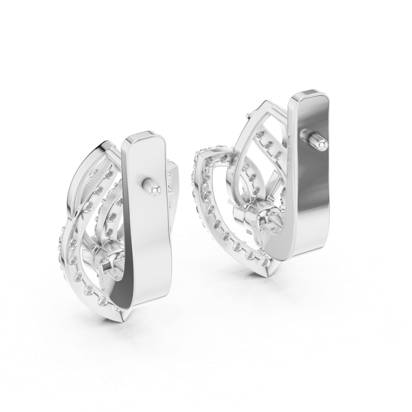 0.54 Cts Round Cut Lab Grown Diamond Earrings Tops ER-13