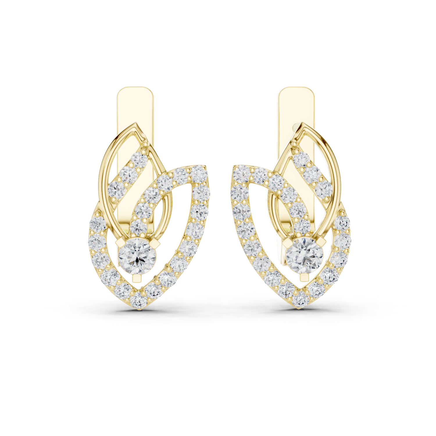 0.54 Cts Round Cut Lab Grown Diamond Earrings Tops ER-13