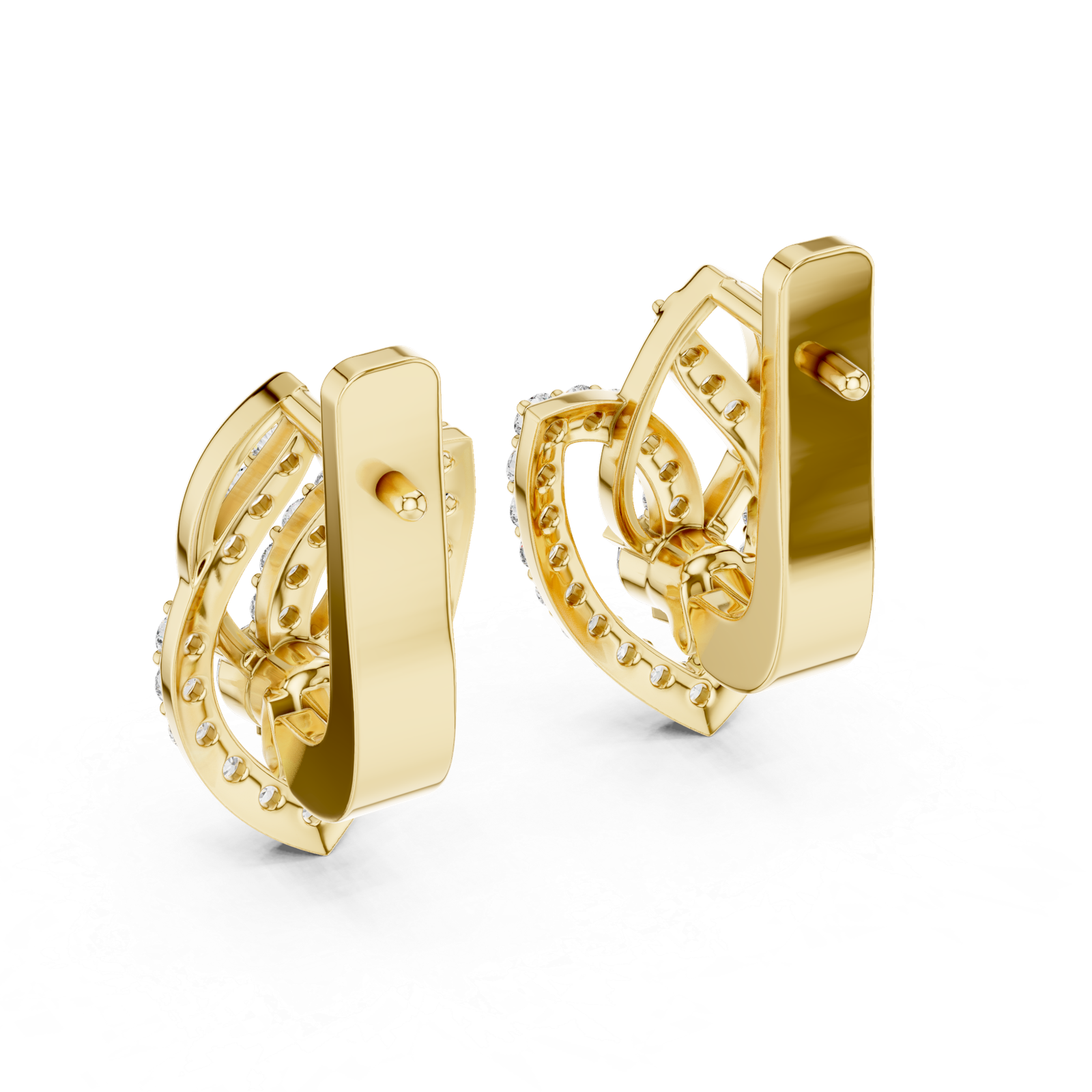 Stunning Lab Grown Diamond Earrings | 0.54 Cts Round Cut Gold ER-13 - Image 2