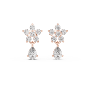 1.44 Cts Pear Cut Certified Lab Grown Gold Diamond Earrings ER-140