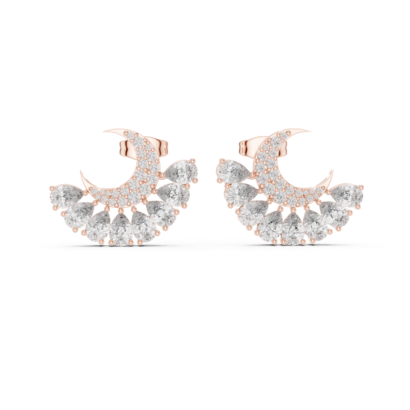 2.64 Cts Pear Cut Certified Lab Grown Gold Diamond Earrings ER-217