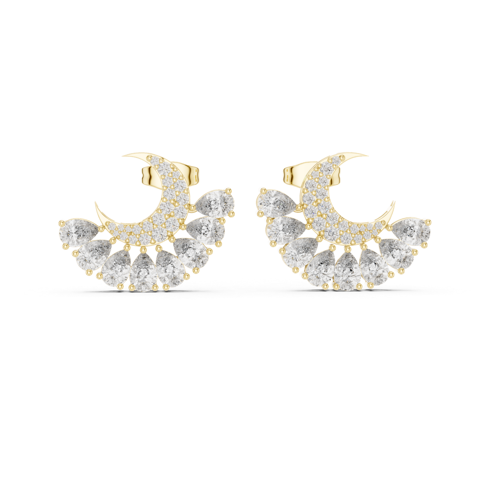 2.64 Cts Pear Cut Certified Lab Grown Gold Diamond Earrings ER-217
