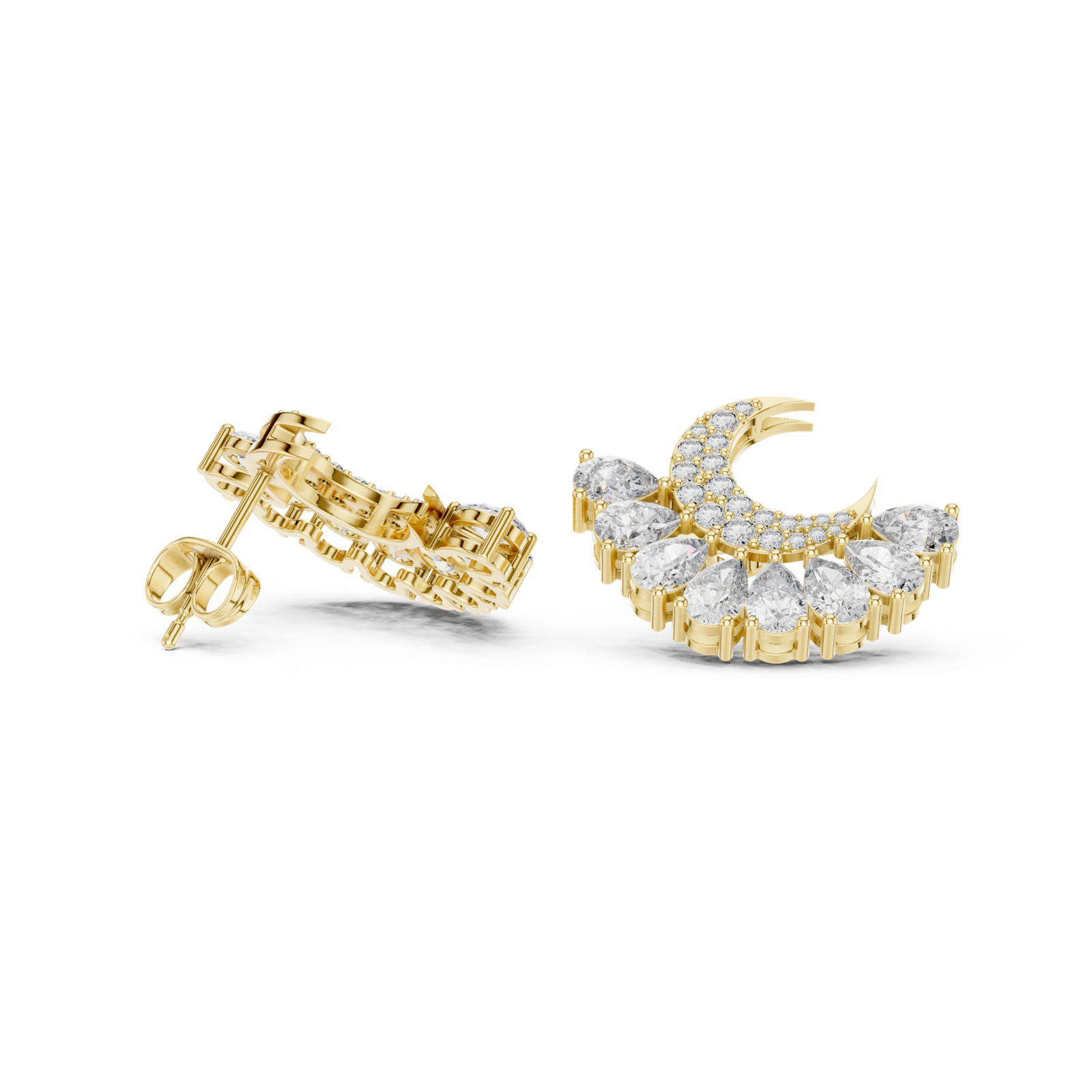 2.64 Cts Pear Cut Certified Lab Grown Gold Diamond Earrings ER-217