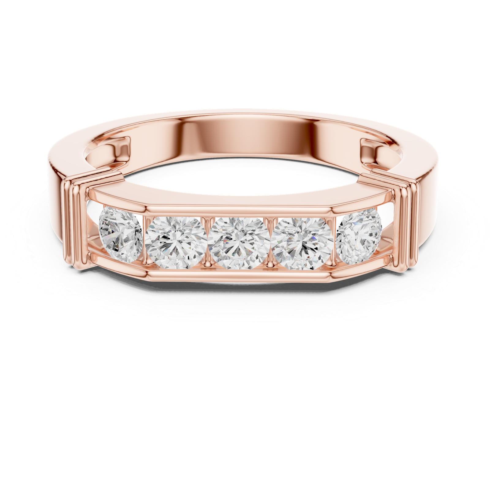0.55 Cts Round Cut Lab Grown Diamond Men's Gold Ring GR-010