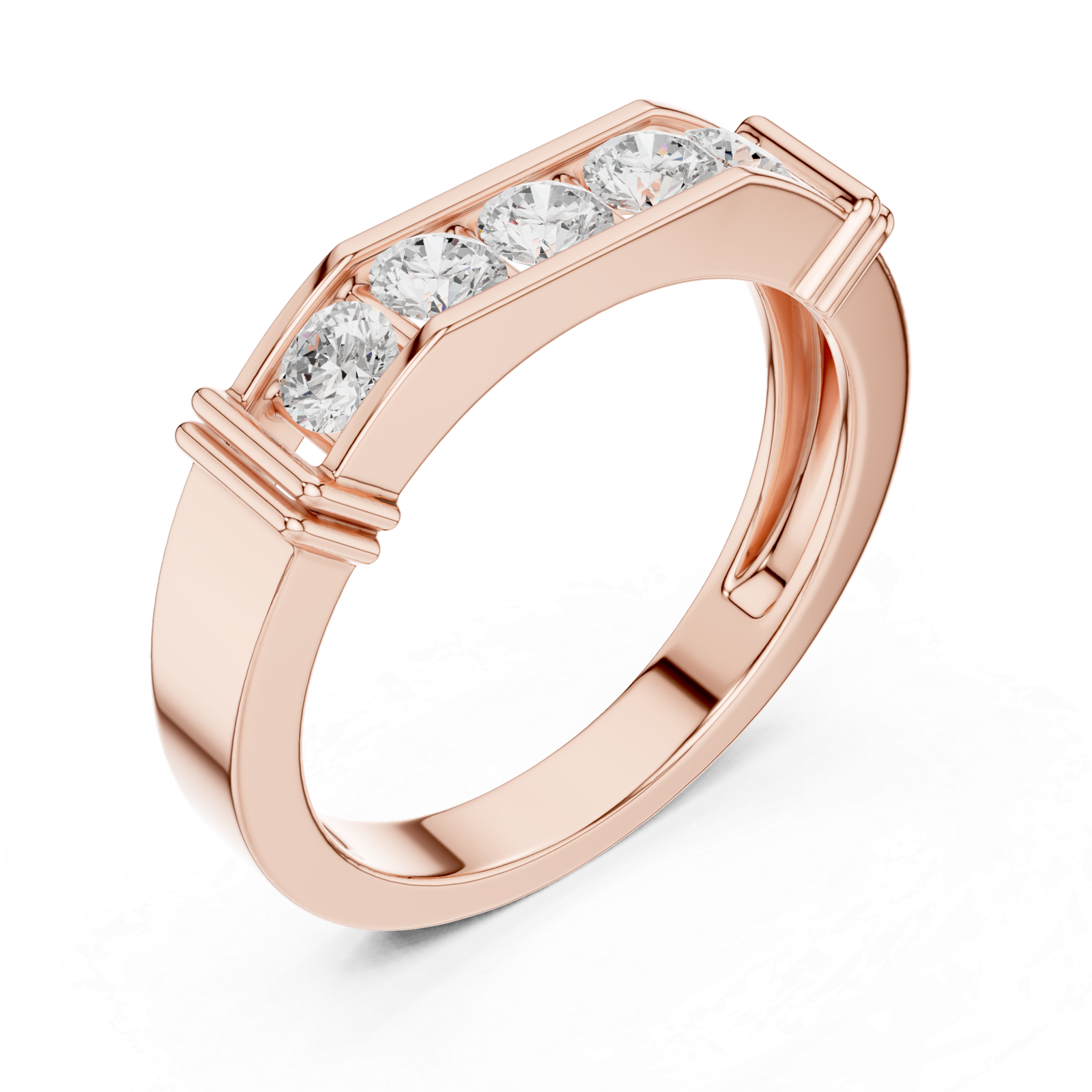 0.55 Cts Round Cut Lab Grown Diamond Men's Gold Ring GR-010
