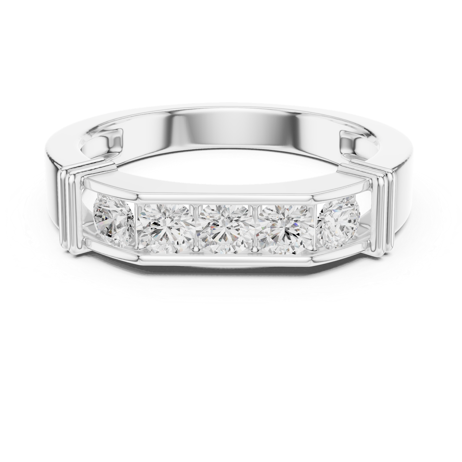 0.55 Cts Round Cut Lab Grown Diamond Men's Gold Ring GR-010