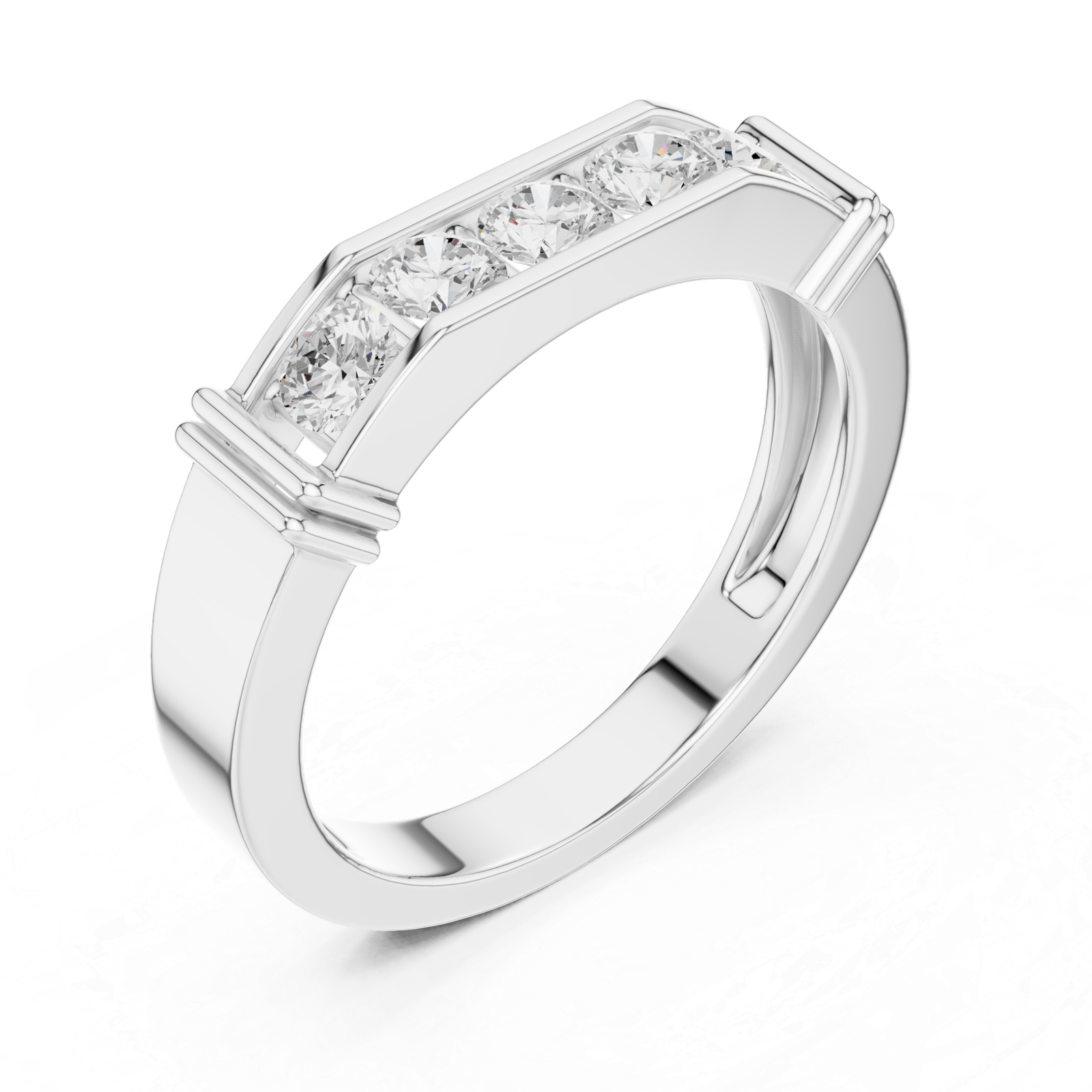 0.55 Cts Round Cut Lab Grown Diamond Men's Gold Ring GR-010