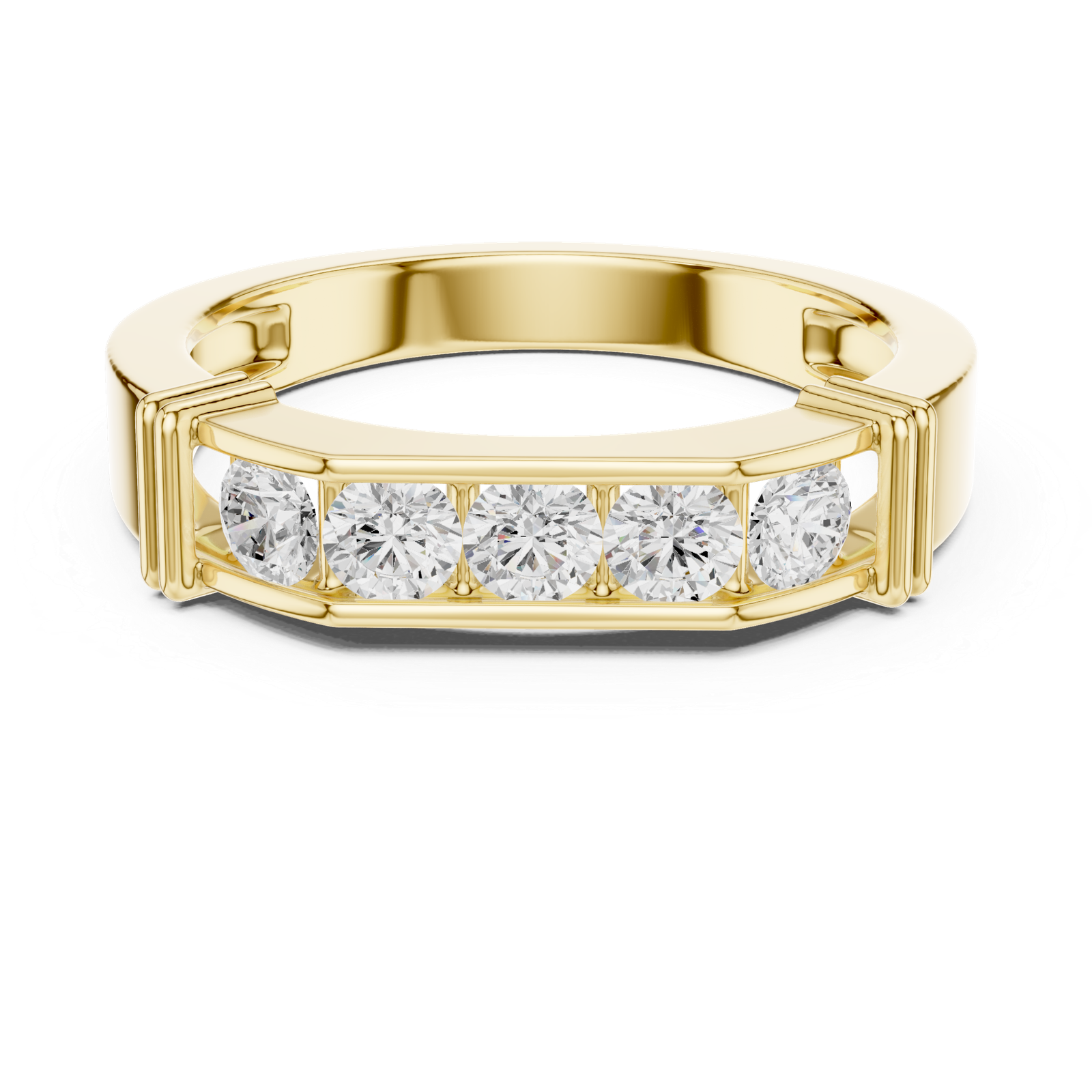 0.55 Cts Round Cut Lab Grown Diamond Men's Gold Ring GR-010