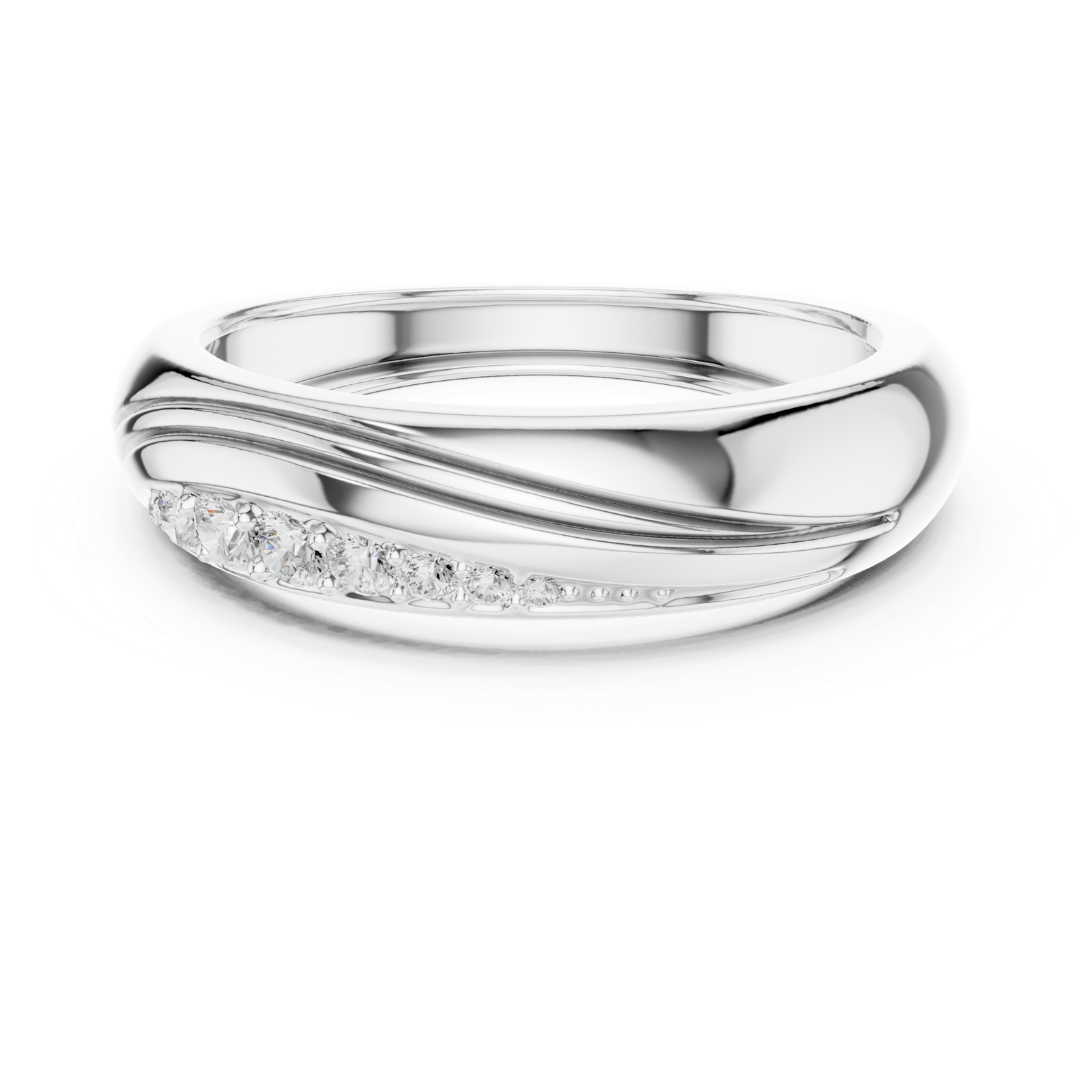 0.14 Cts Round Cut Certified Lab Grown Diamond Men's Ring GR-014