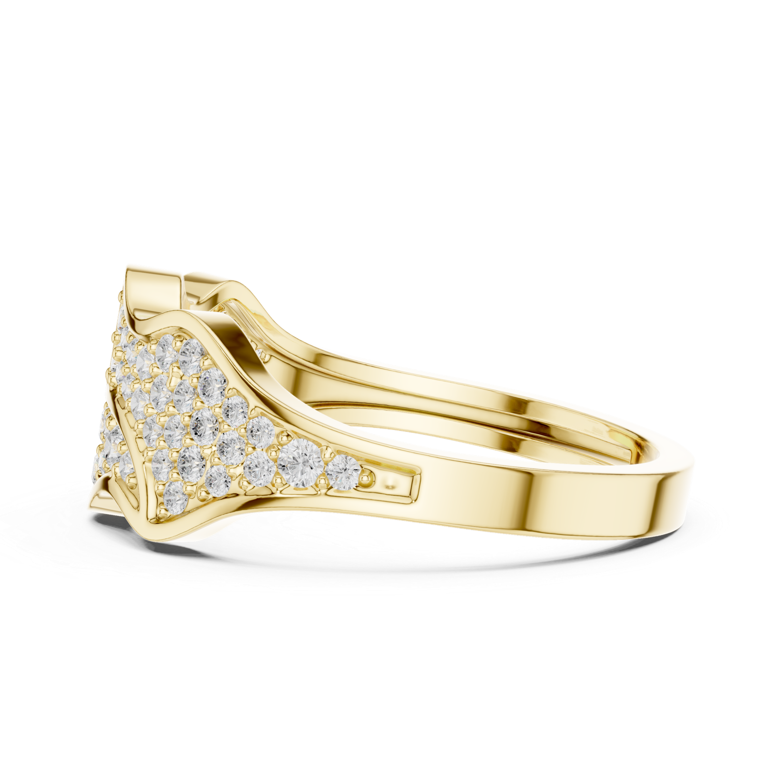 0.42 Cts Round Cut Lab Grown Diamond Men's Gold Ring GR-020