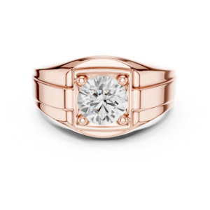 1.10 Cts Round Cut Lab Grown Diamond Men's Gold Ring GR-021