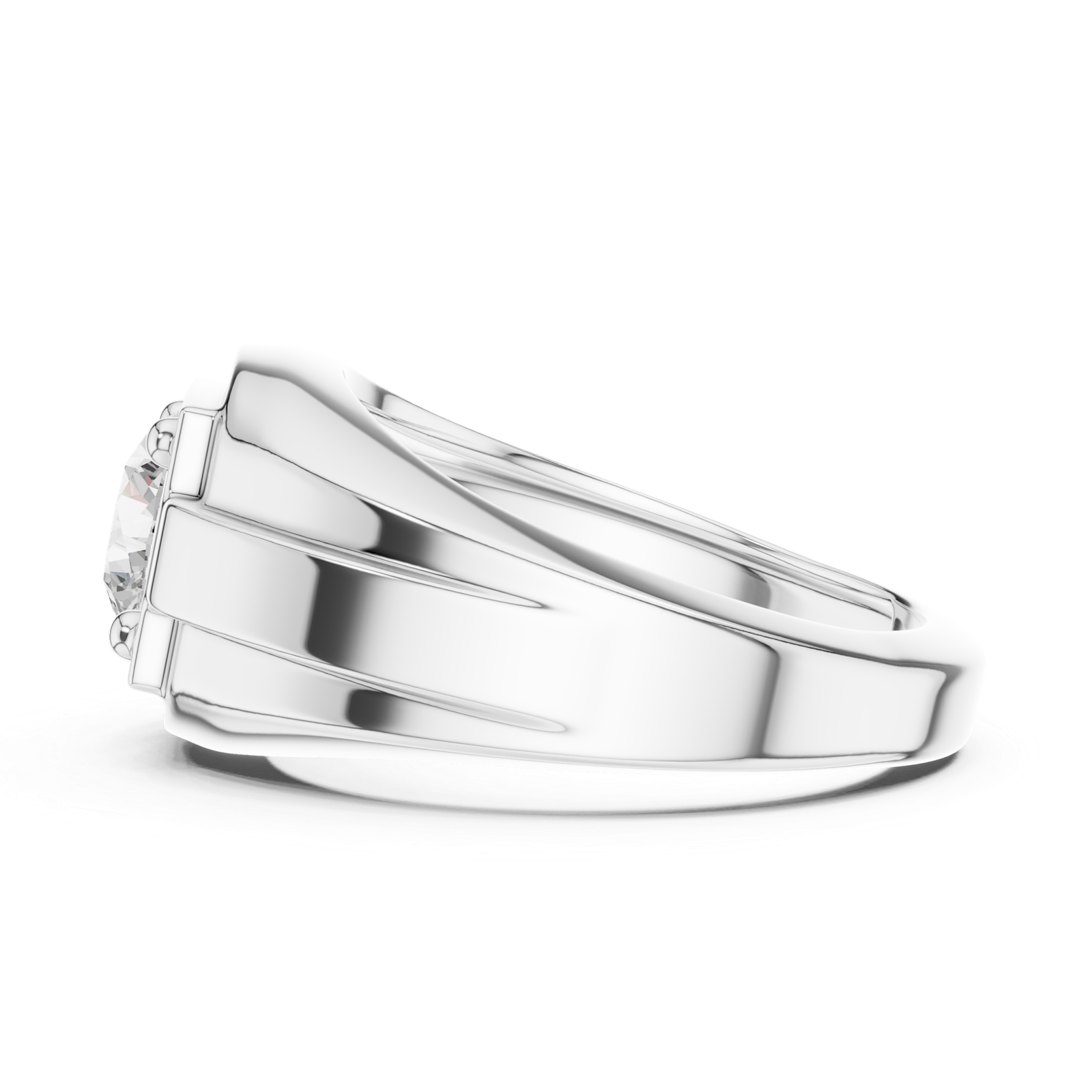 1.10 Cts Round Cut Lab Grown Diamond Men's Gold Ring GR-021