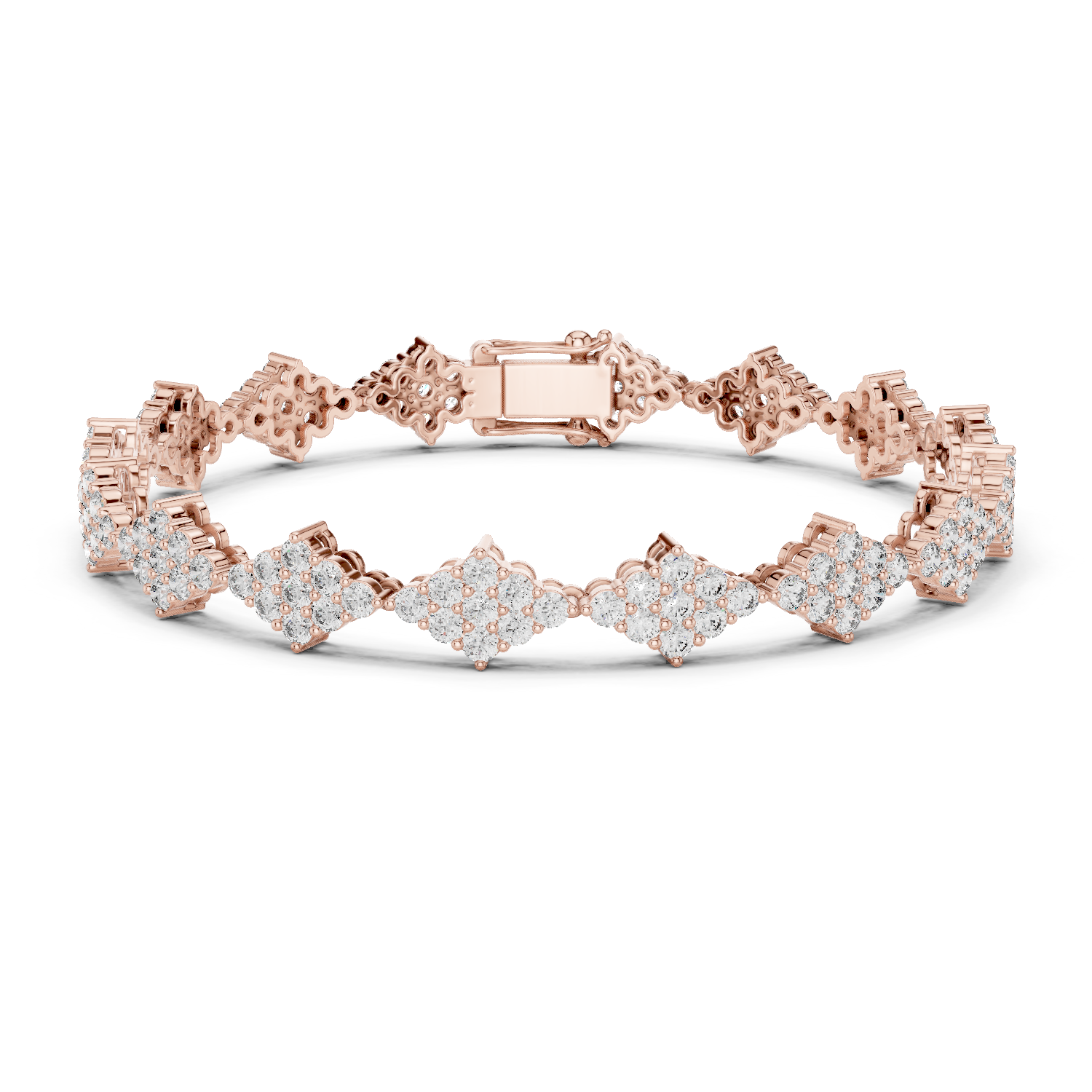 5.76 Cts Round Cut Certified Lab Grown Diamond Gold Bracelet LB-0053