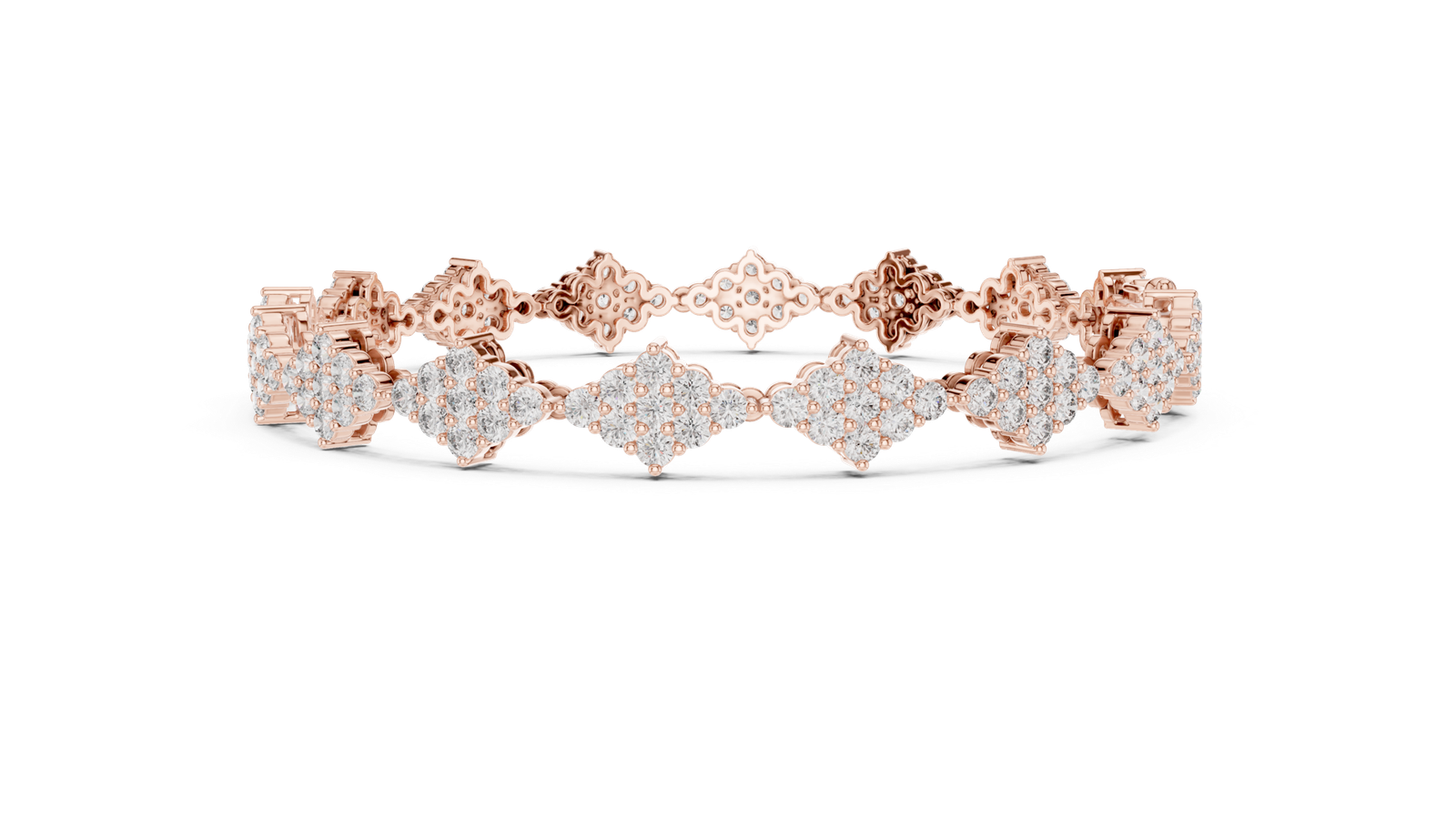 5.76 Cts Round Cut Certified Lab Grown Diamond Gold Bracelet LB-0053