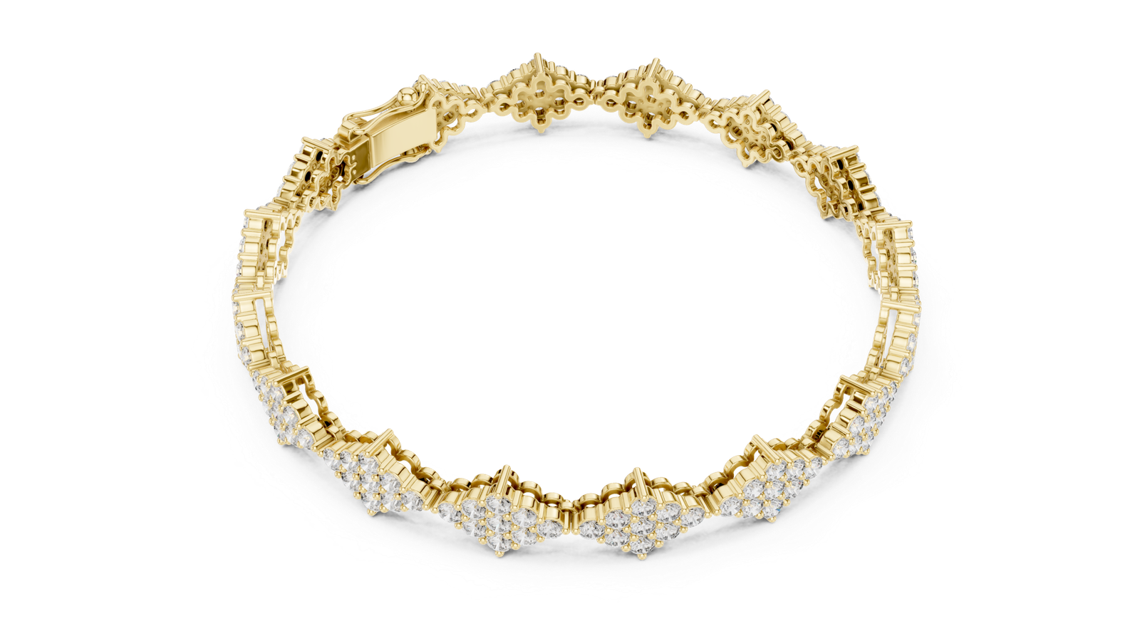Certified Lab Grown Diamond Bracelet | 5.76 Cts Round Cut Gold LB-0053 - Image 9