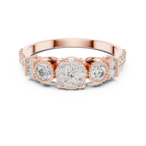 0.58 Cts Round Cut Certified Lab Grown Diamond Gold Ring LR-0027