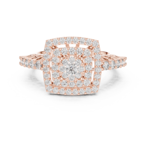 0.88 Cts Round Cut Certified Lab Grown Diamond Gold Ring LR-0034