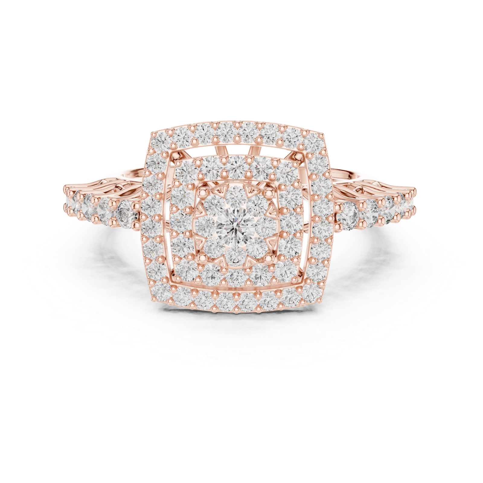0.88 Cts Round Cut Certified Lab Grown Diamond Gold Ring LR-0034
