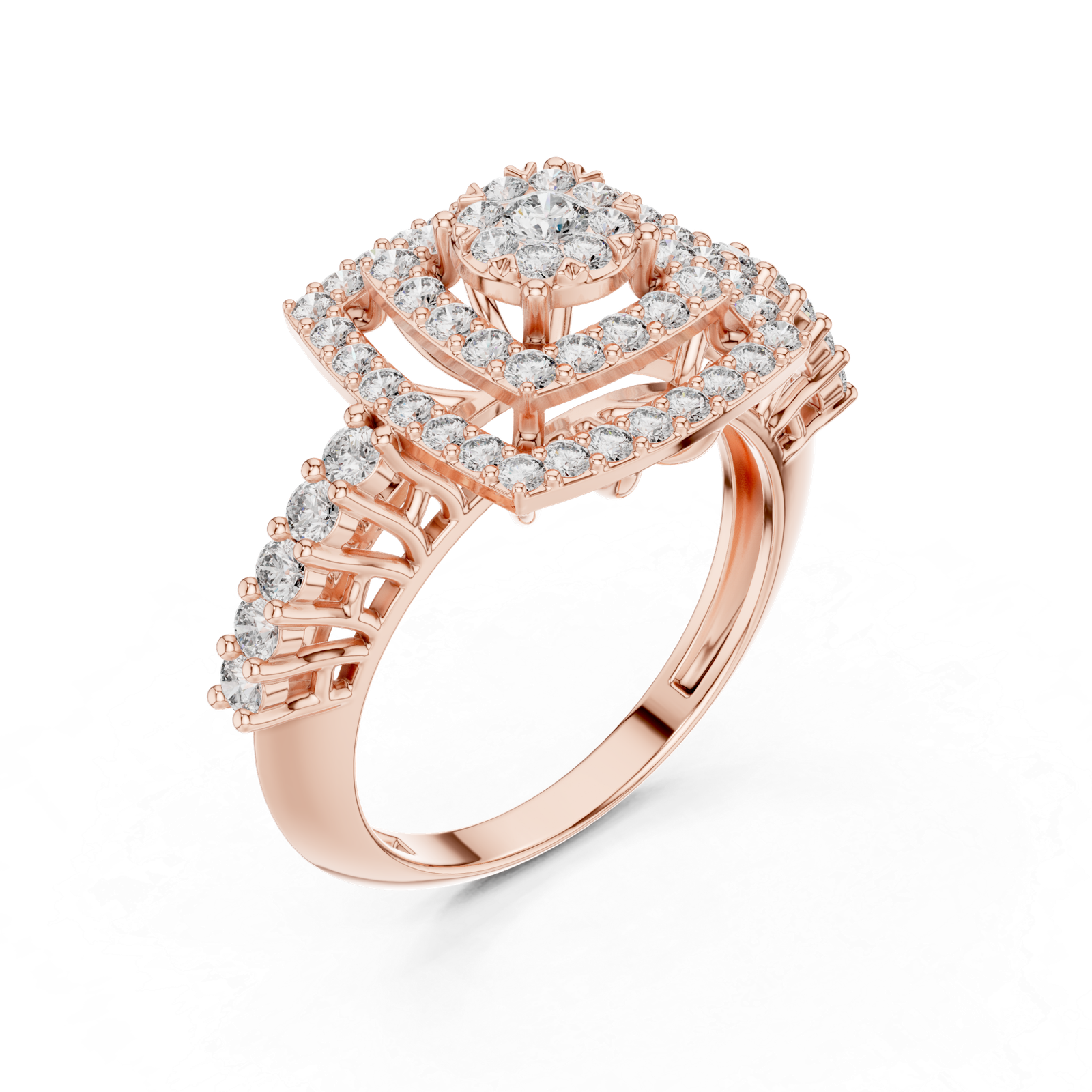 0.88 Cts Round Cut Certified Lab Grown Diamond Gold Ring LR-0034