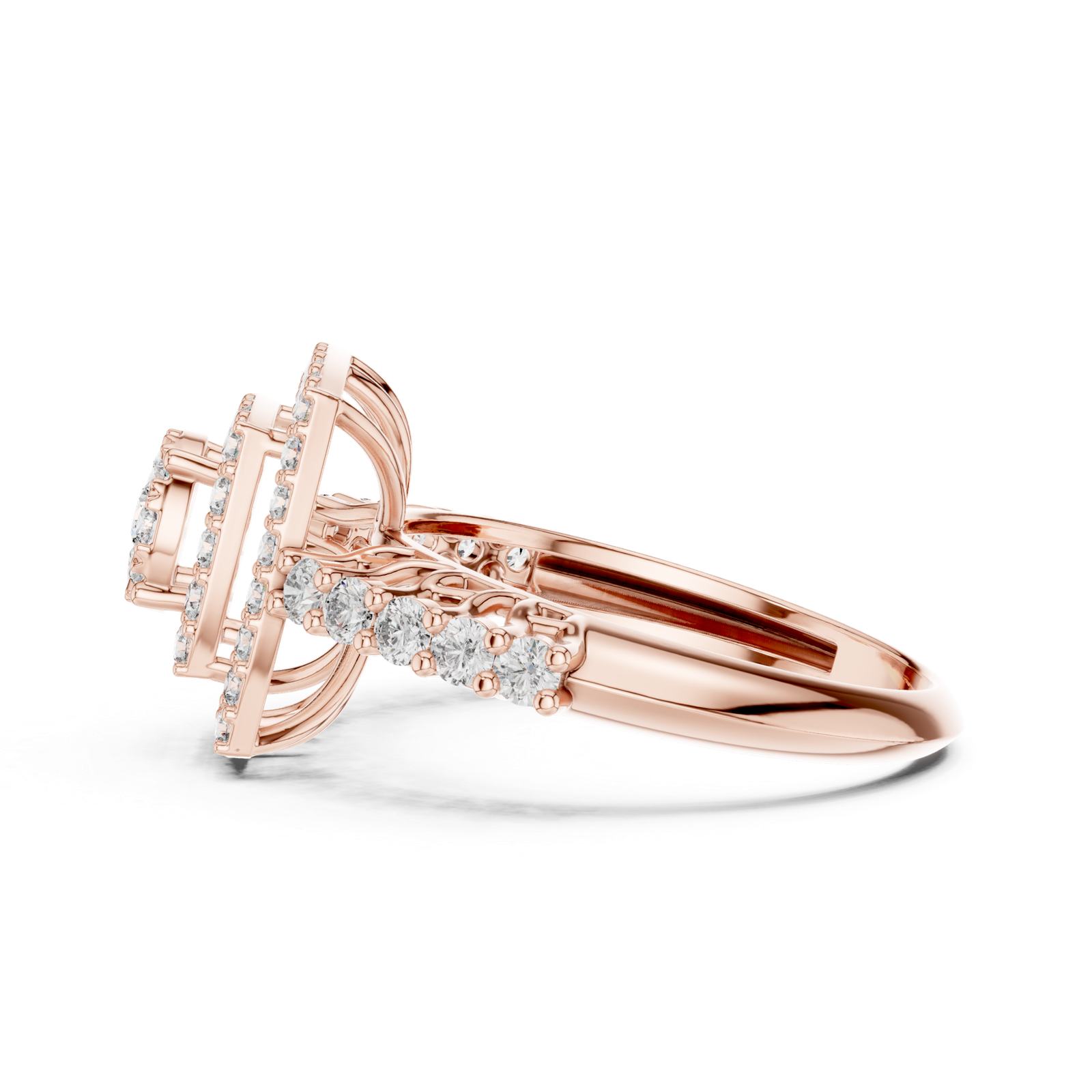 0.88 Cts Round Cut Certified Lab Grown Diamond Gold Ring LR-0034