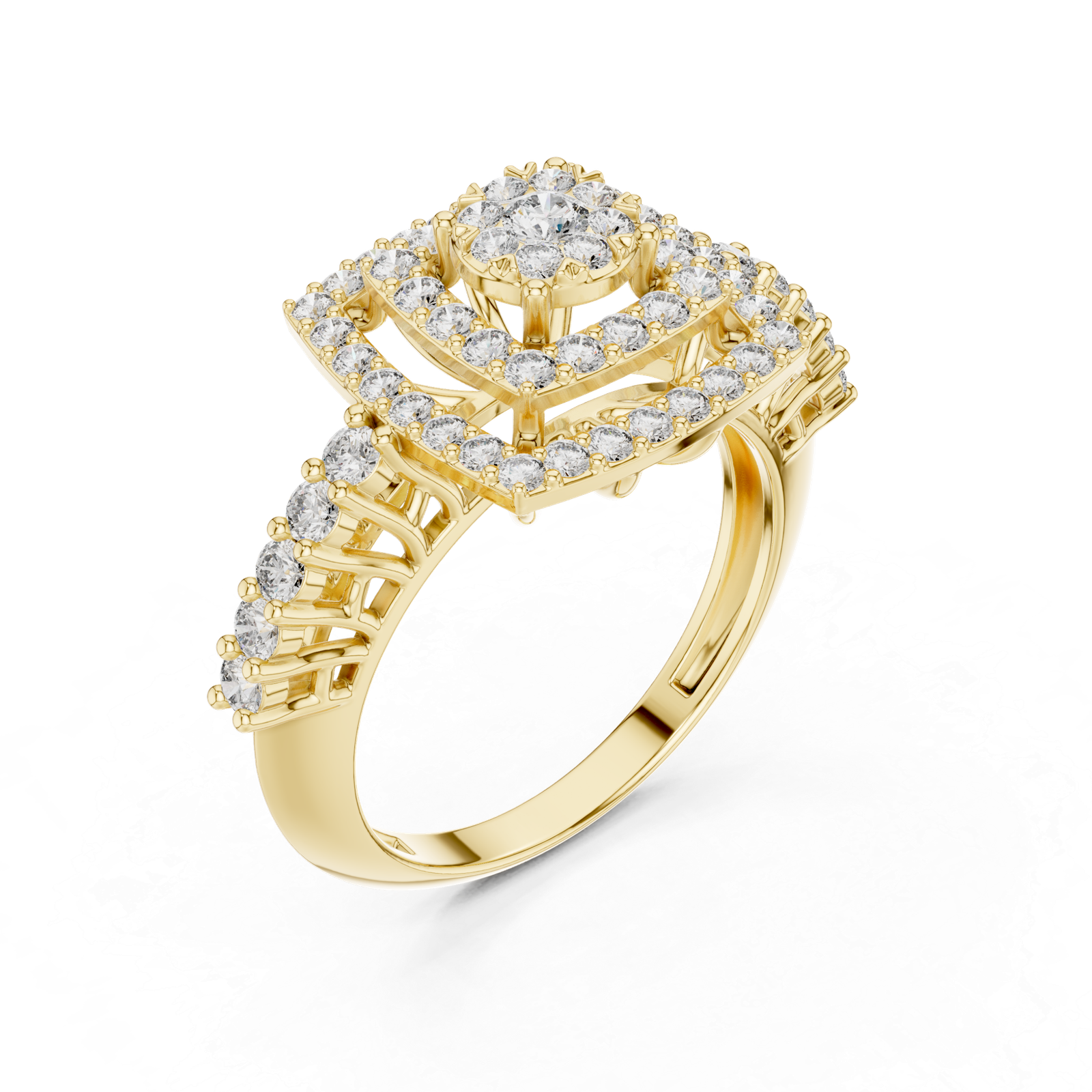 0.88 Cts Round Cut Certified Lab Grown Diamond Gold Ring LR-0034
