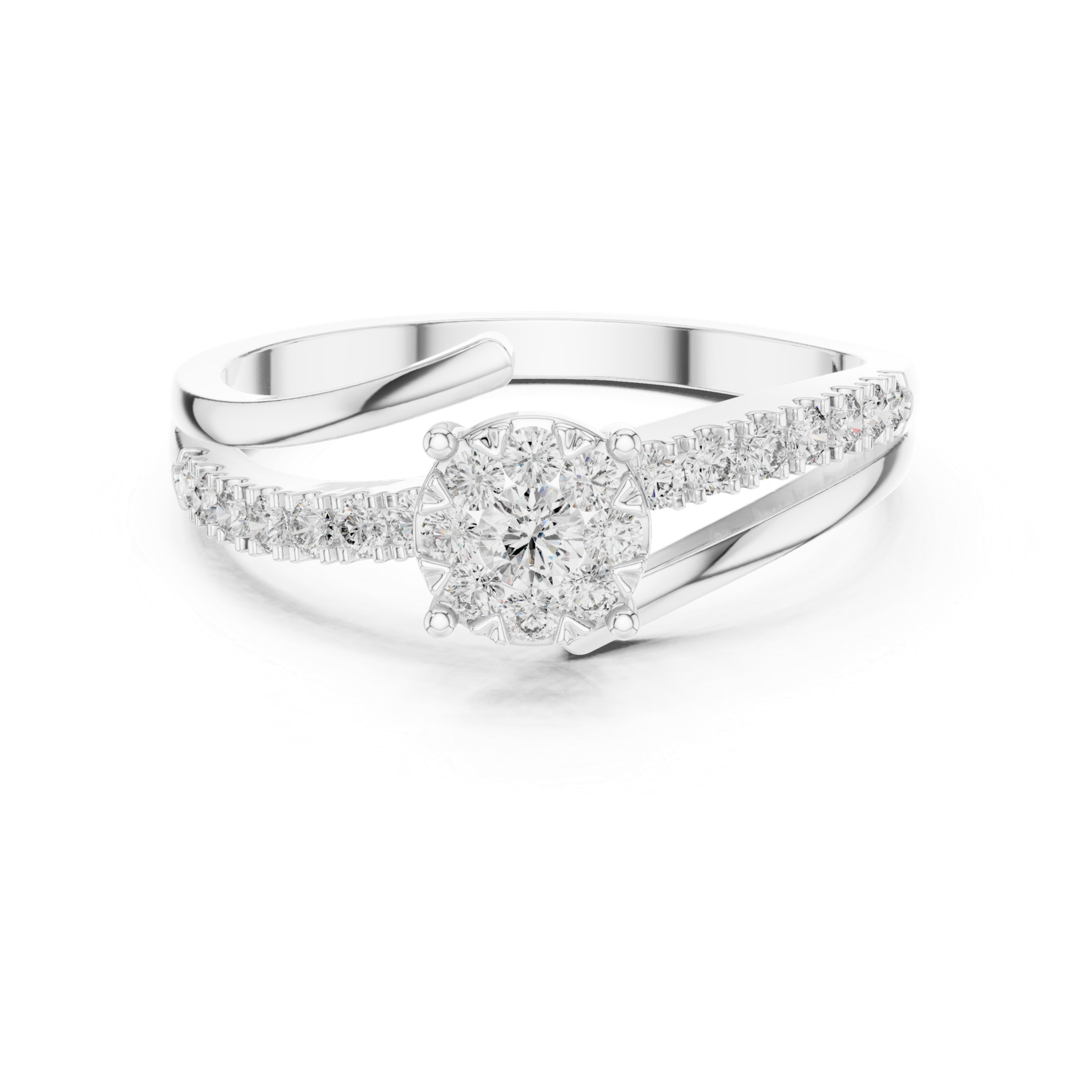 0.33 Cts Round Cut Certified Lab Grown Diamond Gold Ring LR-0039