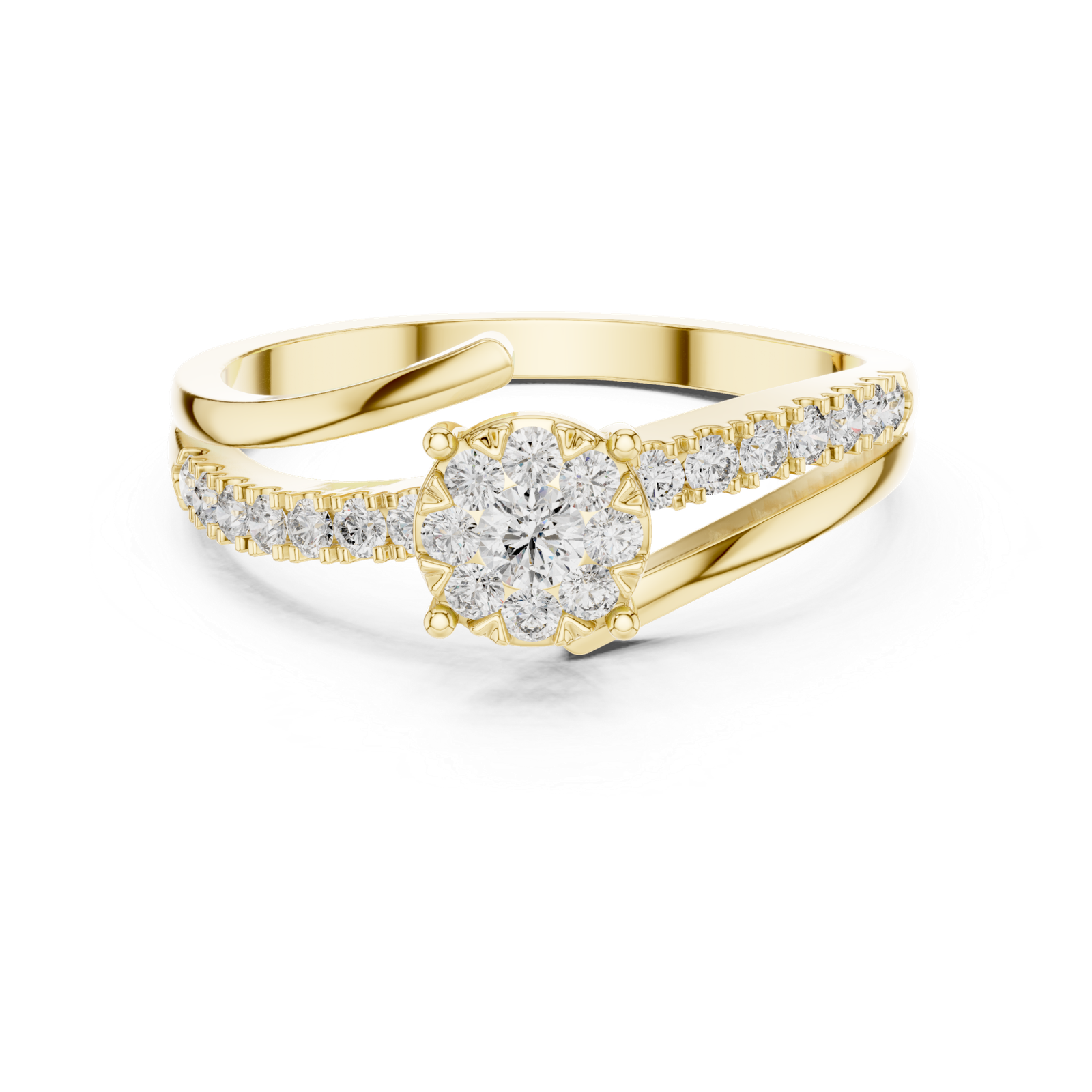 0.33 Cts Round Cut Certified Lab Grown Diamond Gold Ring LR-0039