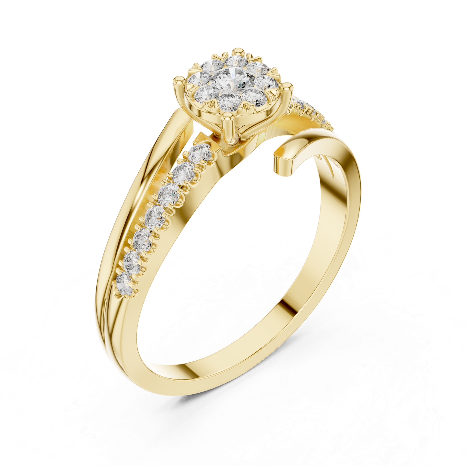 0.33 Cts Round Cut Certified Lab Grown Diamond Gold Ring LR-0039
