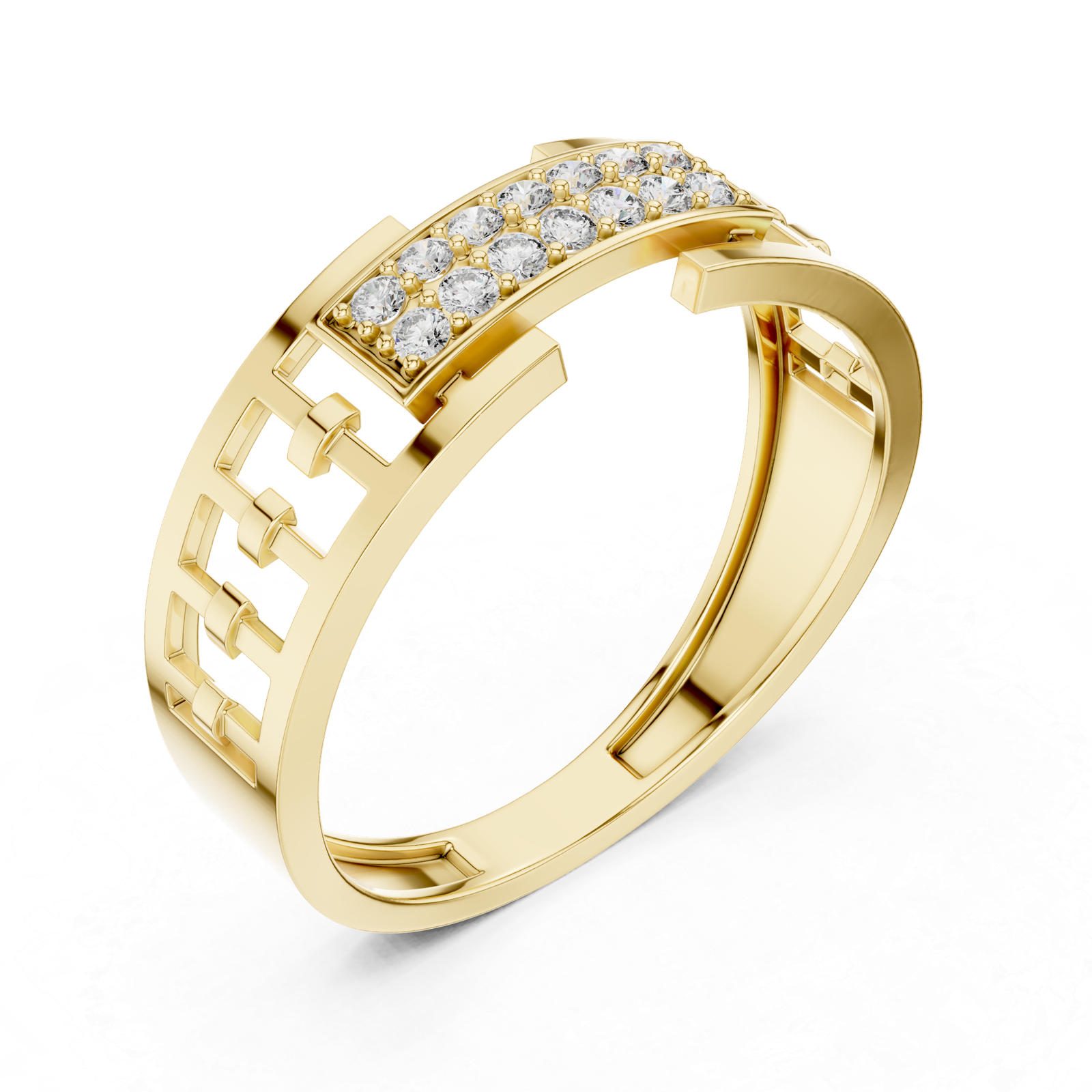 Beautiful Lab Grown Diamond Ring 0.16 Cts Round Cut Gold LR-01(10)
