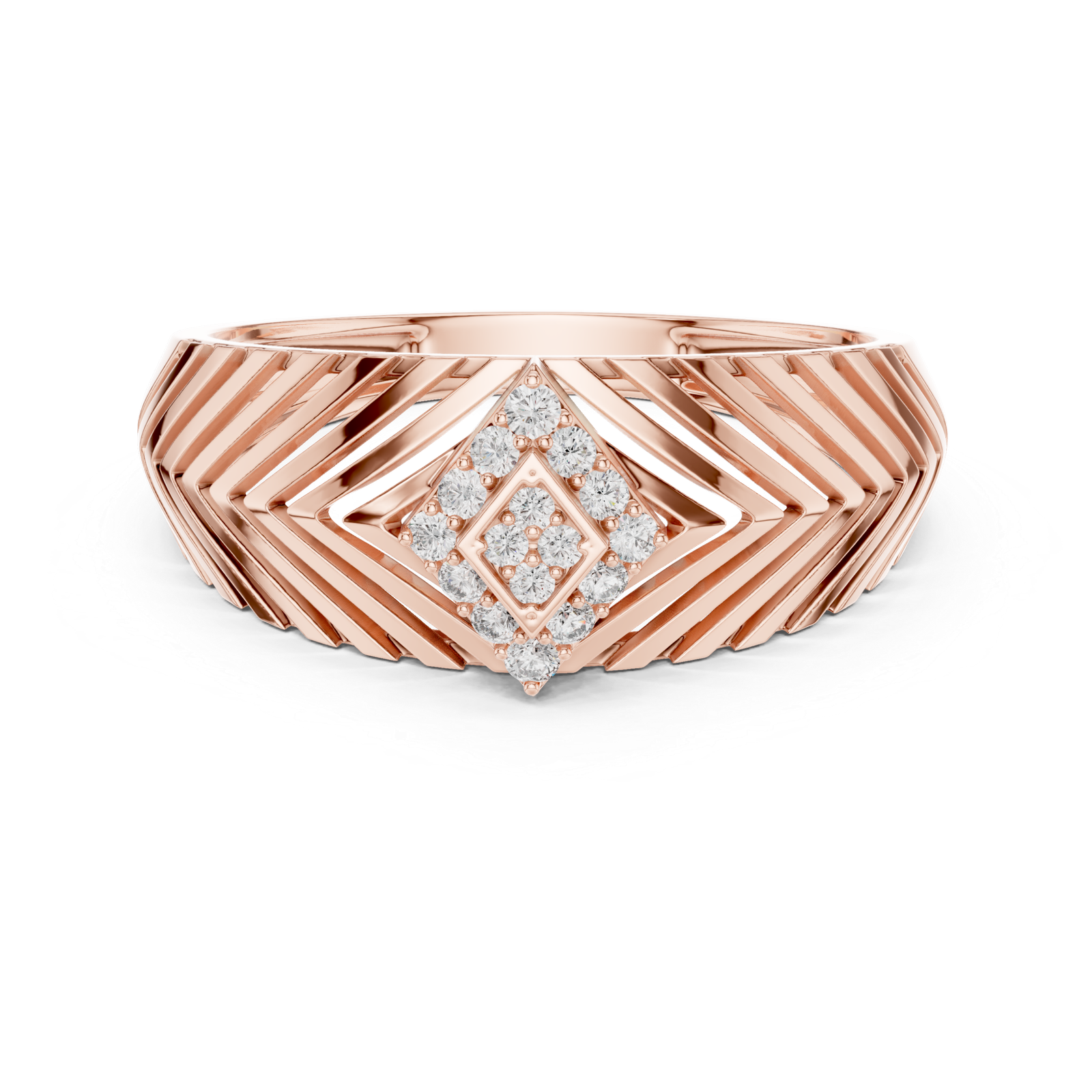 Elegant Lab Grown Diamond Ring 0.13 Cts Round Cut Gold LR-01(23)