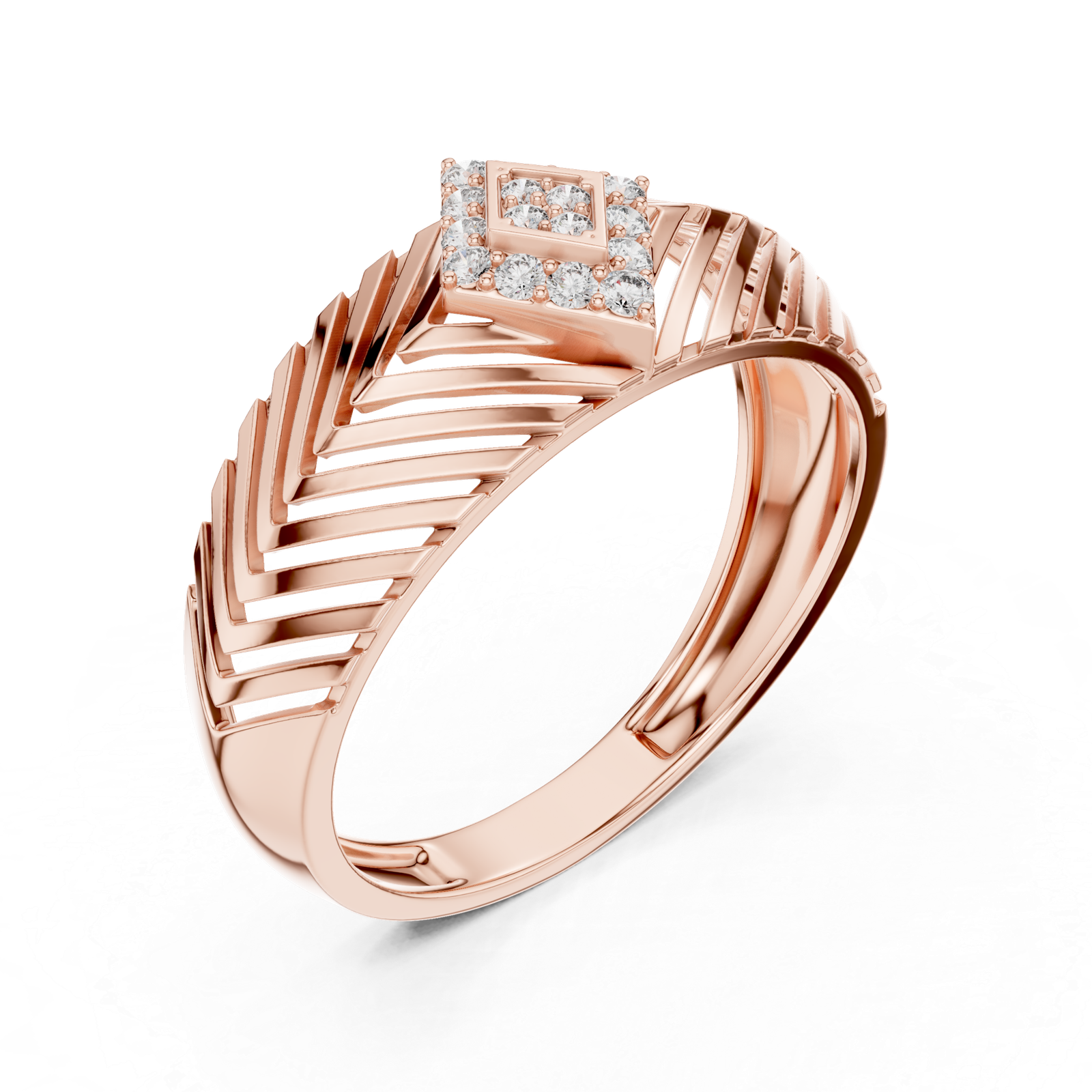 Elegant Lab Grown Diamond Ring 0.13 Cts Round Cut Gold LR-01(23)