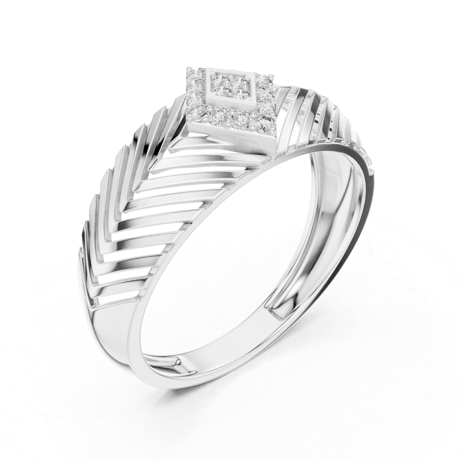Elegant Lab Grown Diamond Ring 0.13 Cts Round Cut Gold LR-01(23)