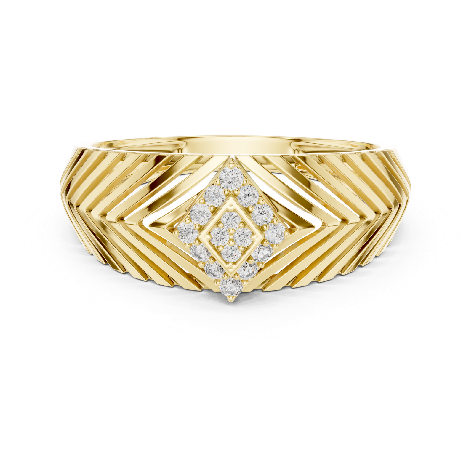 Elegant Lab Grown Diamond Ring 0.13 Cts Round Cut Gold LR-01(23)