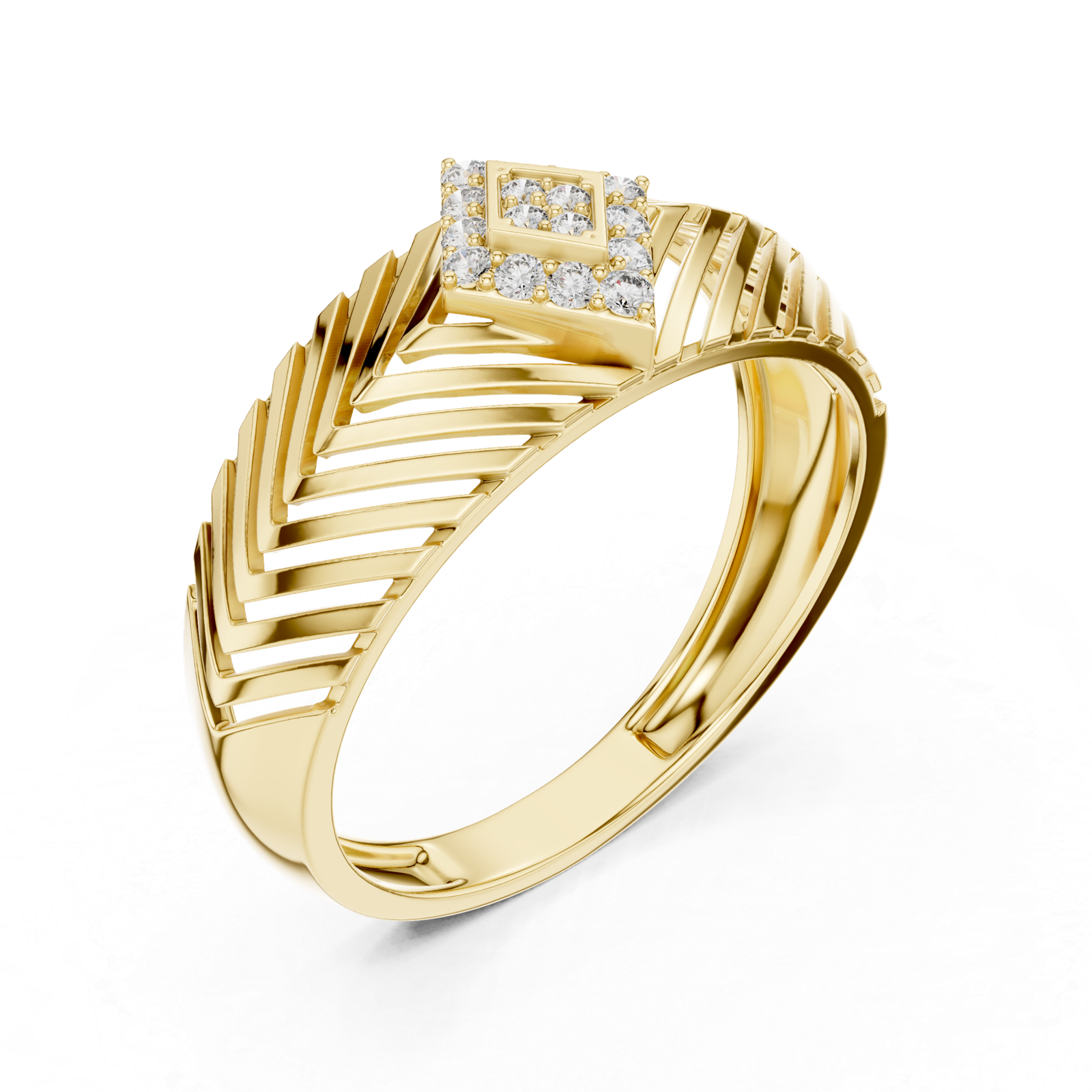 Elegant Lab Grown Diamond Ring 0.13 Cts Round Cut Gold LR-01(23)