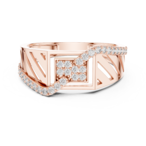 Certified Lab Grown Diamond Gold Ring 0.34 Cts Round Cut LR-01(25)