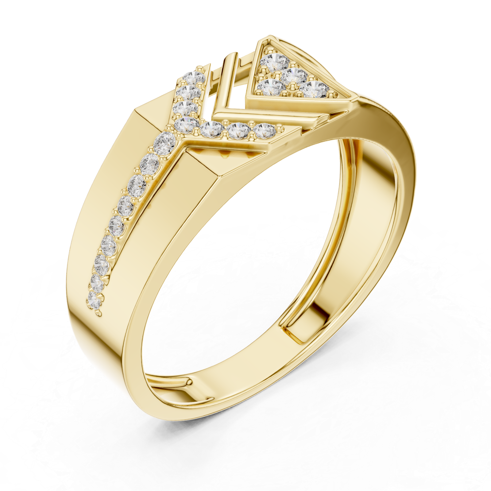 Beautiful Lab Grown Diamond Ring 0.19 Cts Round Cut Gold LR-01(26)