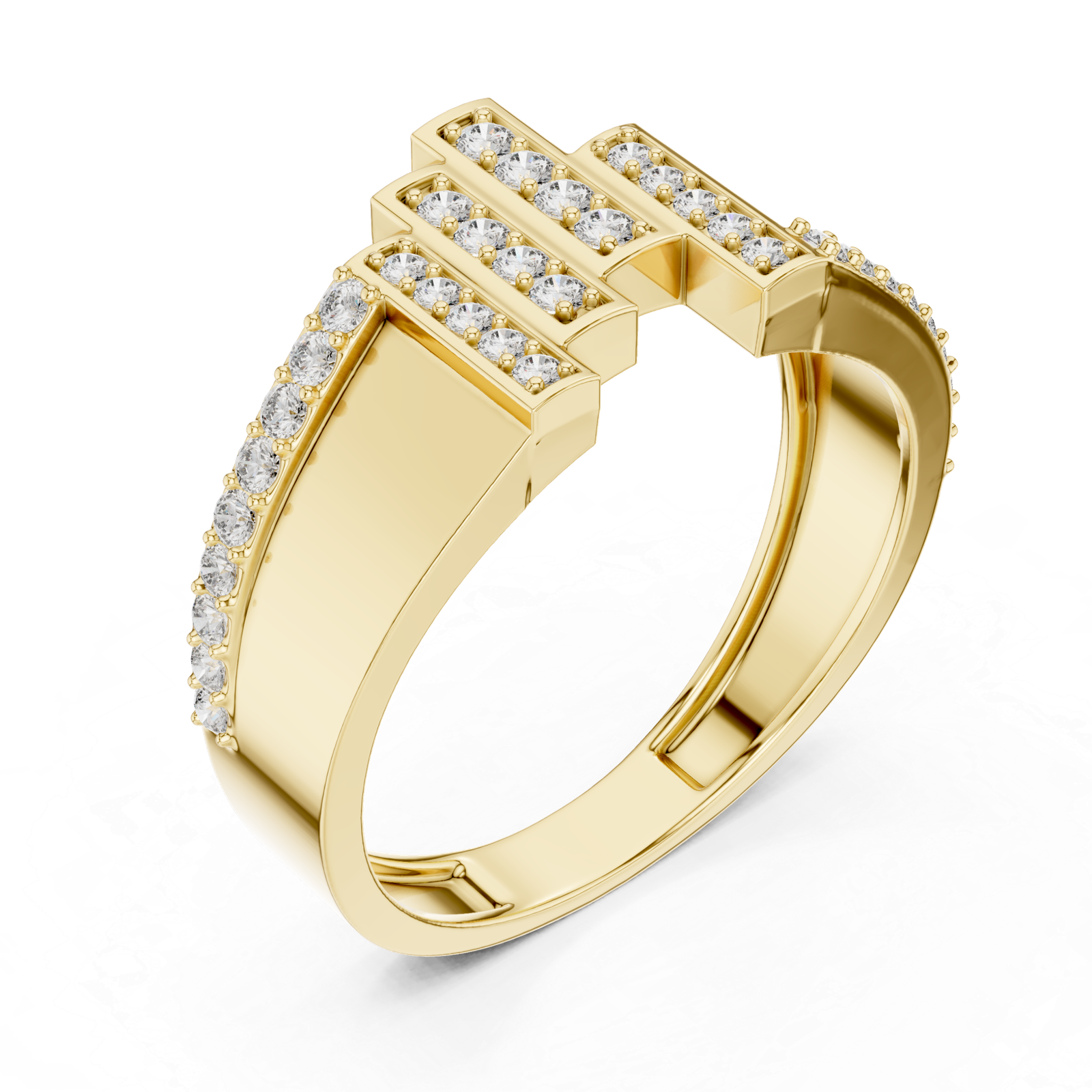 Stunning Lab Grown Diamond Gold Ring 0.38 Cts Round Cut LR-01(28)