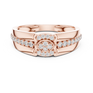 Certified Lab Grown Diamond Gold Ring 0.34 Cts Round Cut LR-01(41)