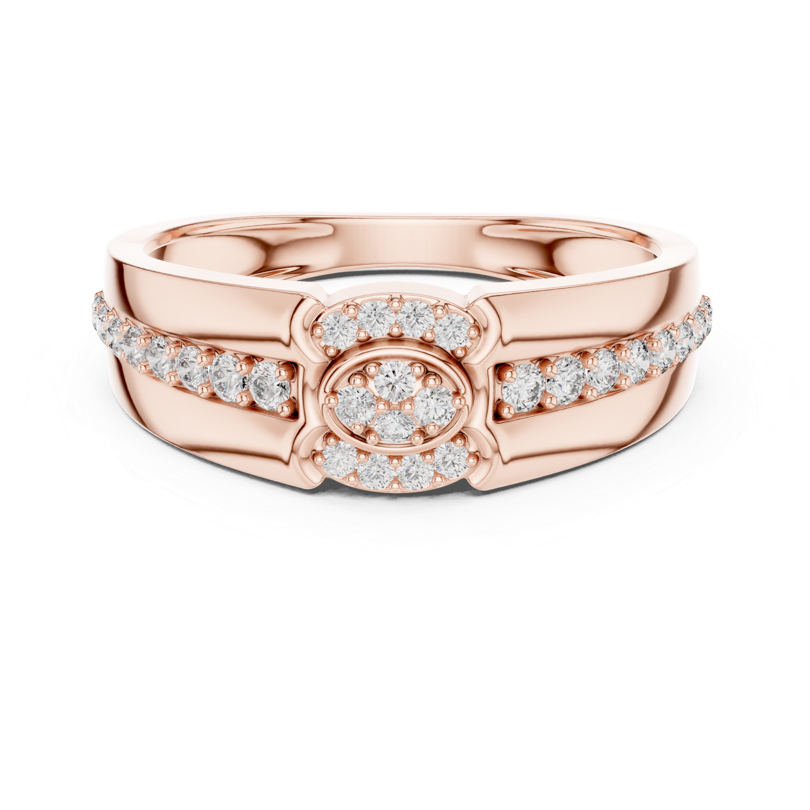 Certified Lab Grown Diamond Gold Ring 0.34 Cts Round Cut LR-01(41)
