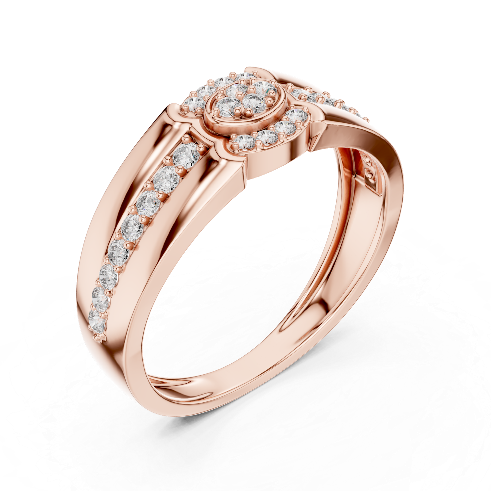Certified Lab Grown Diamond Gold Ring 0.34 Cts Round Cut LR-01(41)