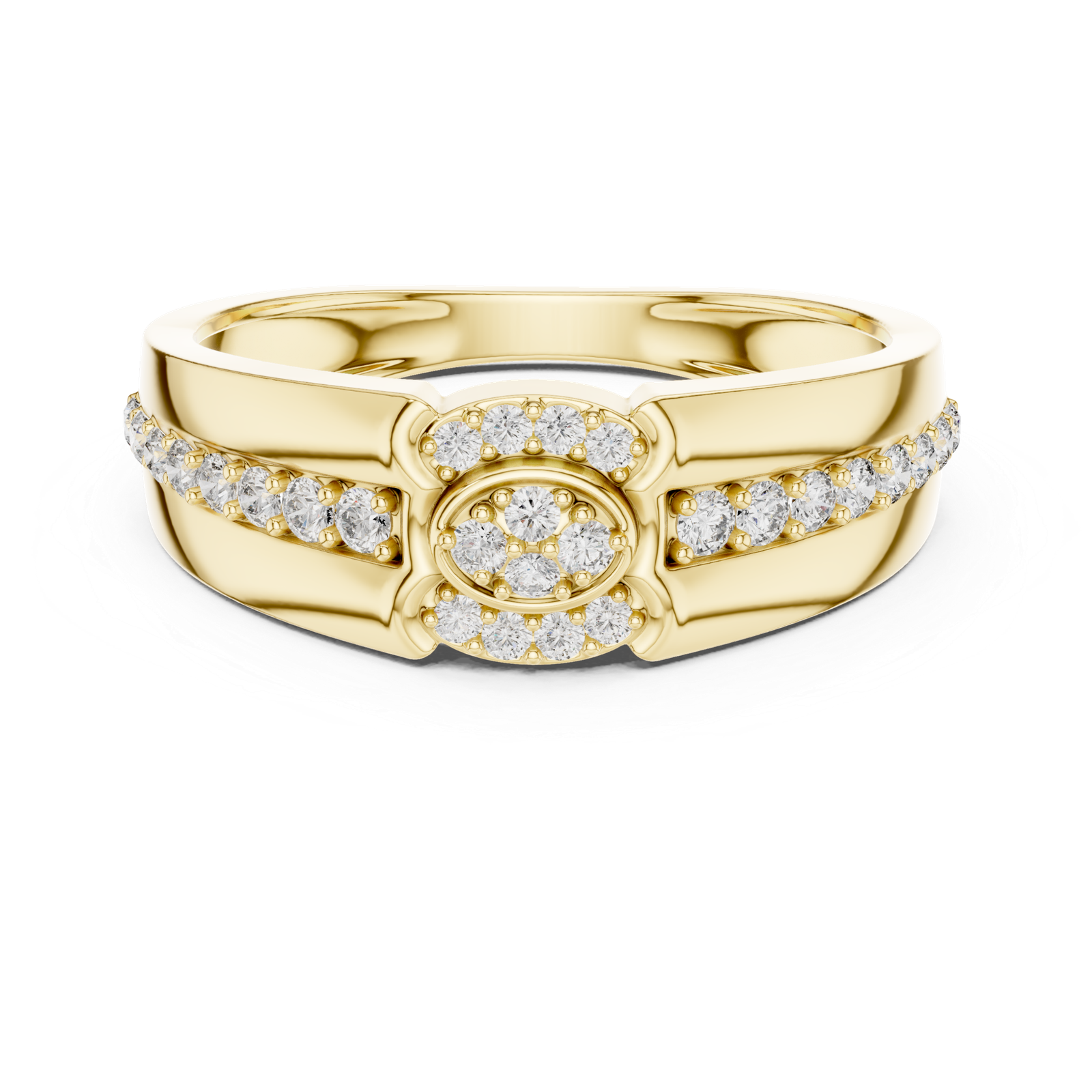 Certified Lab Grown Diamond Gold Ring 0.34 Cts Round Cut LR-01(41)