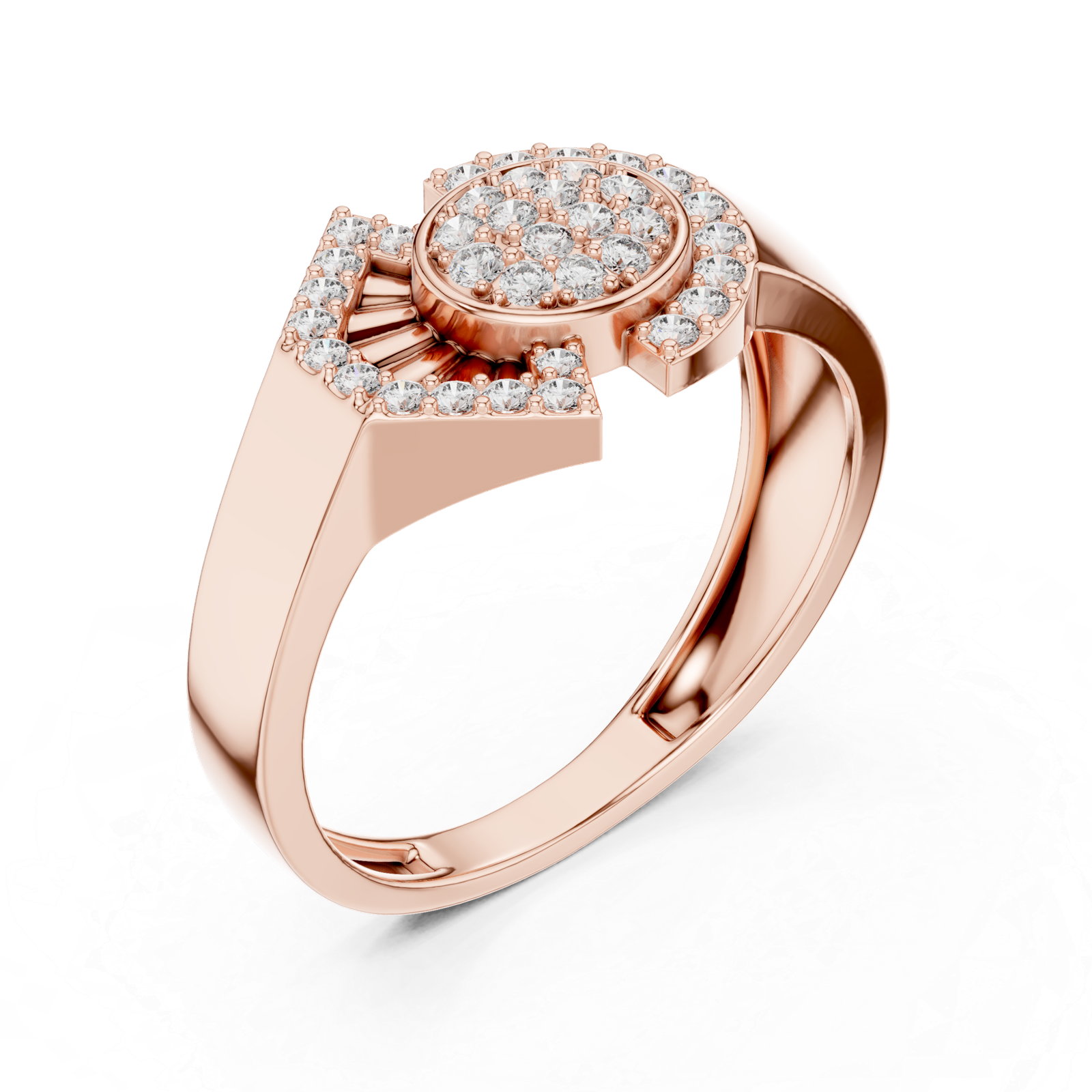 Excellent 0.33 Cts Round Cut Lab Grown Gold Diamond Ring LR-01(46)