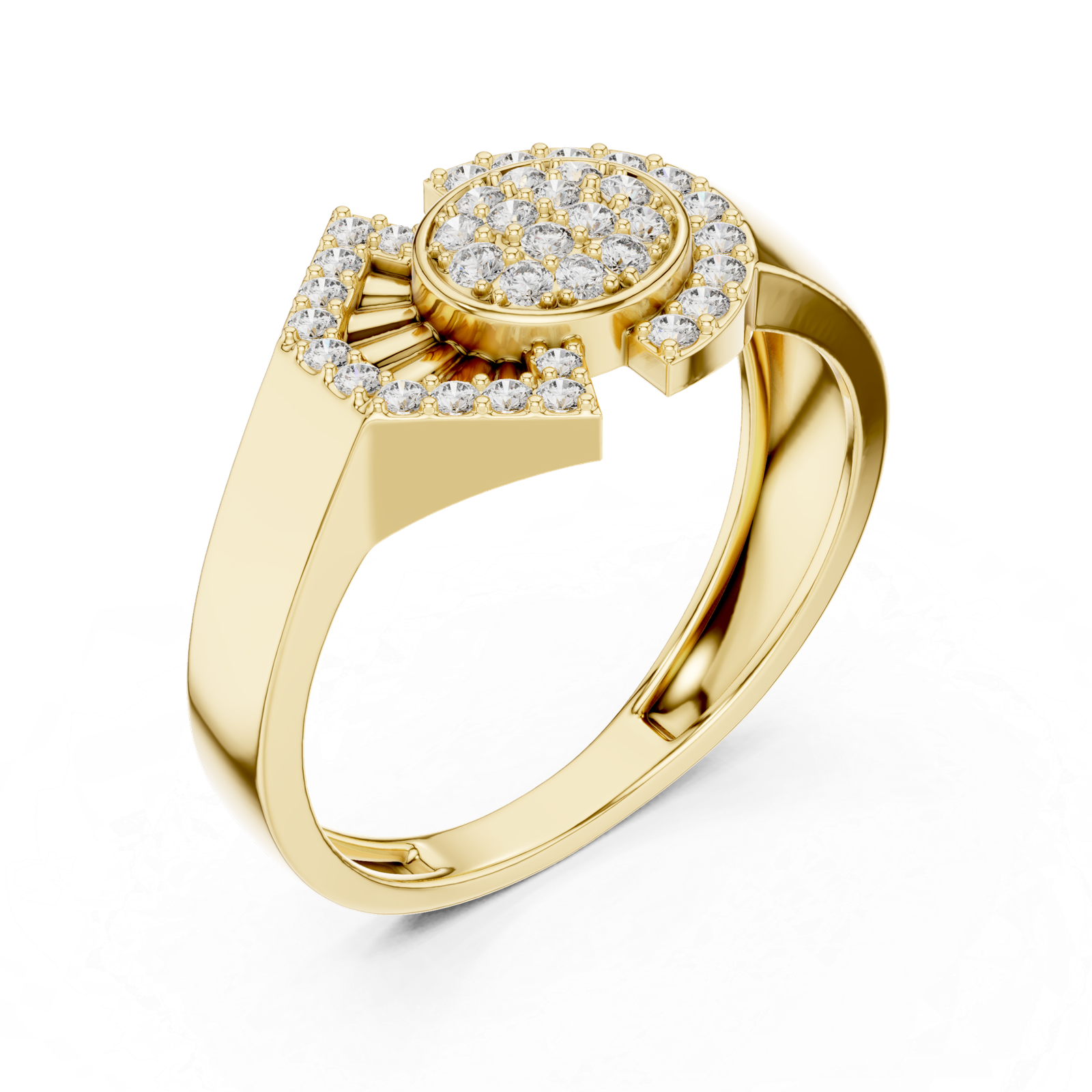 Excellent 0.33 Cts Round Cut Lab Grown Gold Diamond Ring LR-01(46)