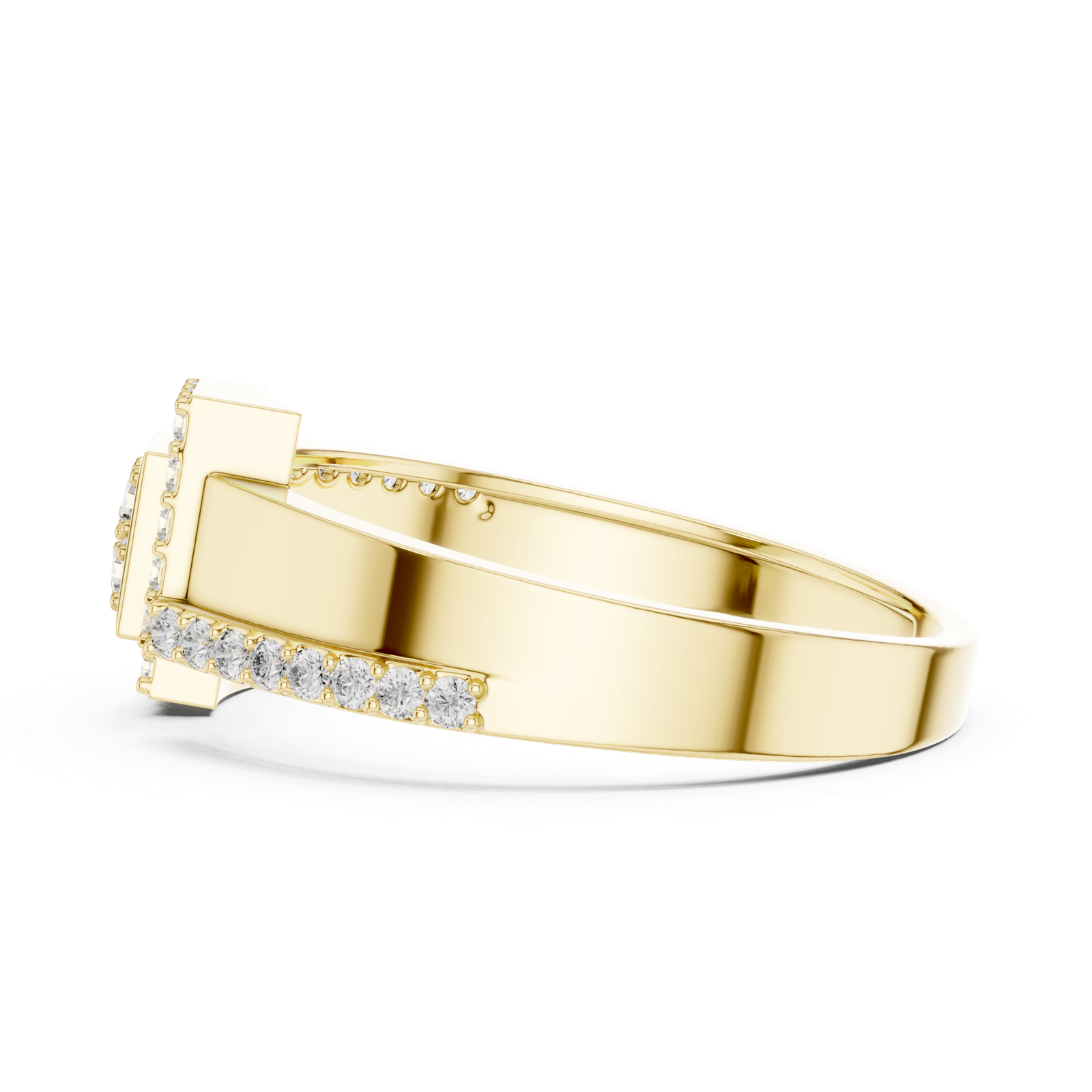 Beautiful Round Cut 0.33 Cts Lab Grown Diamond Gold Ring LR-01(48)
