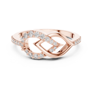 Certified 0.25 Cts Round Cut Lab Grown Gold Diamond Ring LR-01(54)