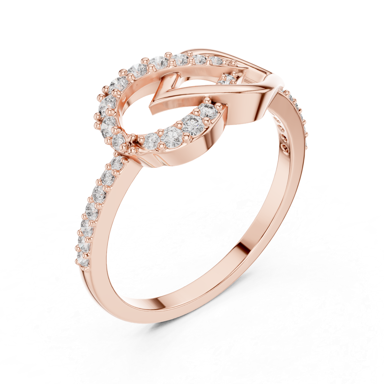 Certified 0.25 Cts Round Cut Lab Grown Gold Diamond Ring LR-01(54)