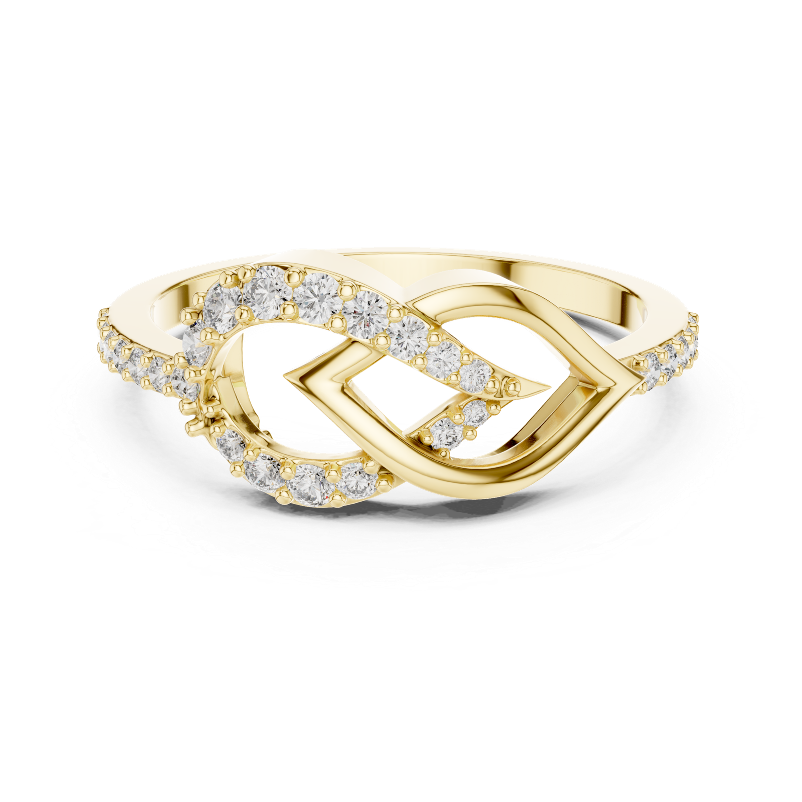 Certified 0.25 Cts Round Cut Lab Grown Gold Diamond Ring LR-01(54)